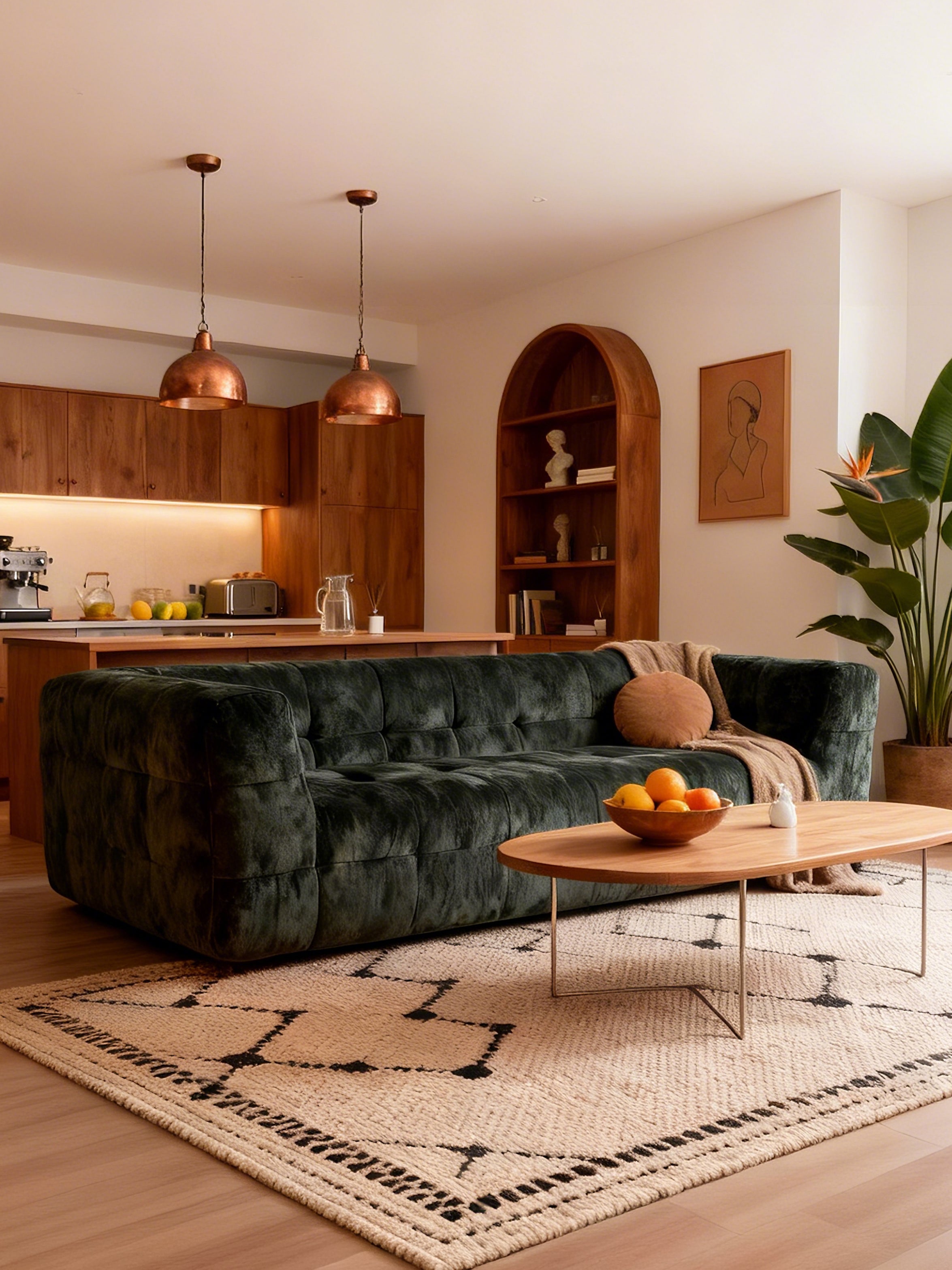 VEIA 3-Seater Emerald Corduroy Sofa
