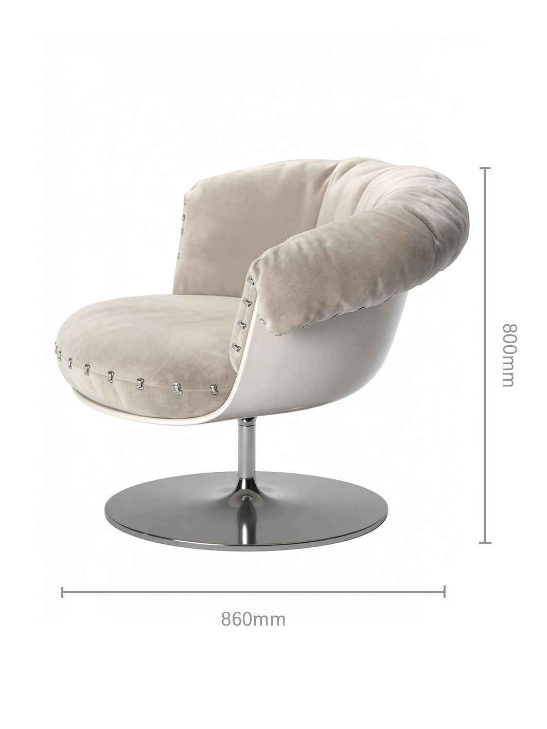 LUNE Upholstered Swivel Accent Chair