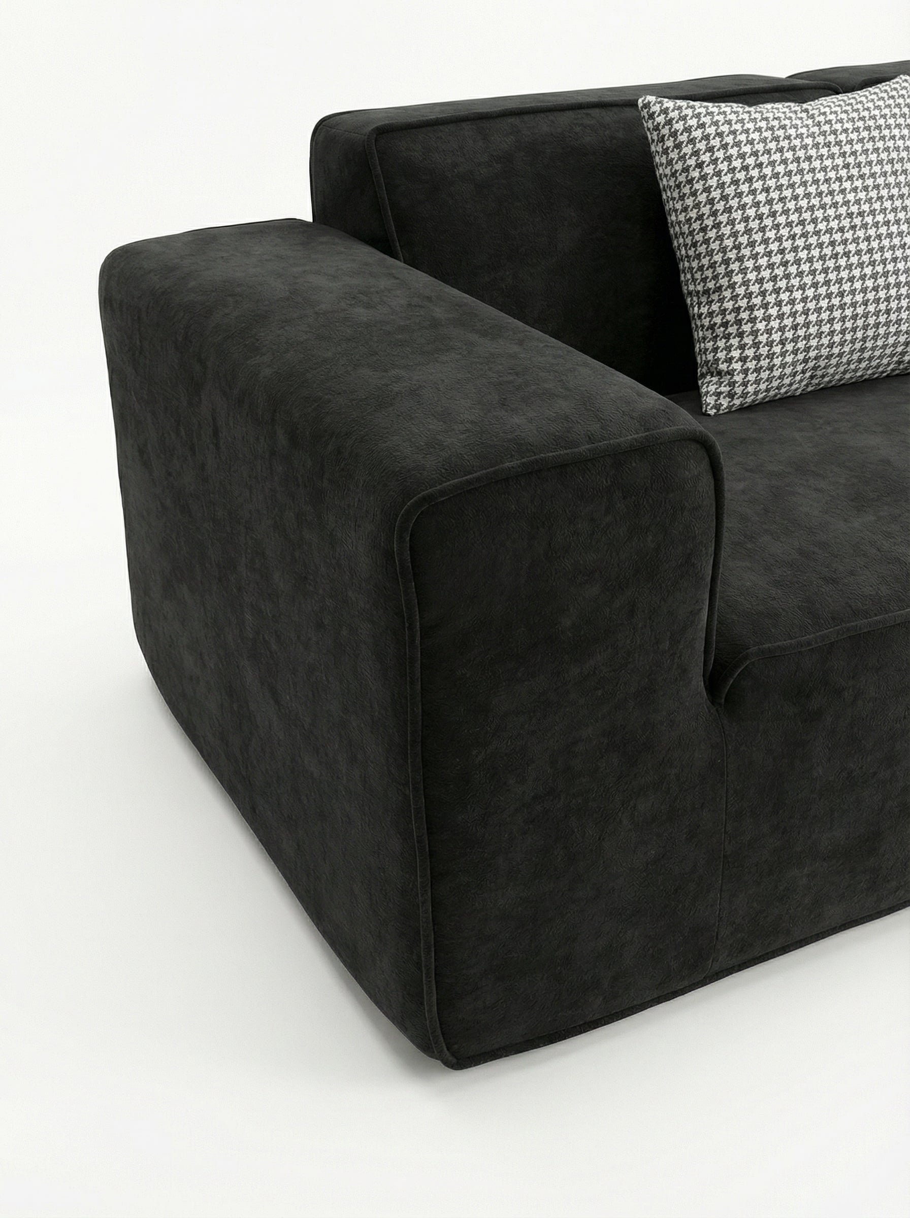 COAL 4-Seater Charcoal Modular Block Sofa