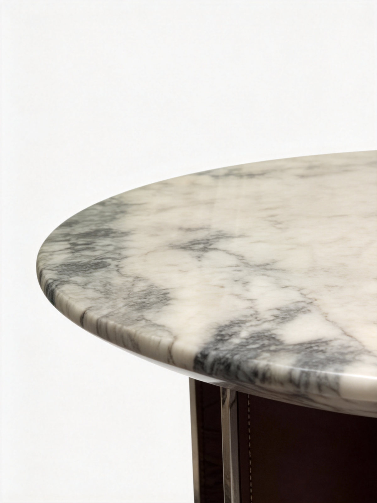 PICASSA Marble & Saddle Leather Side Table