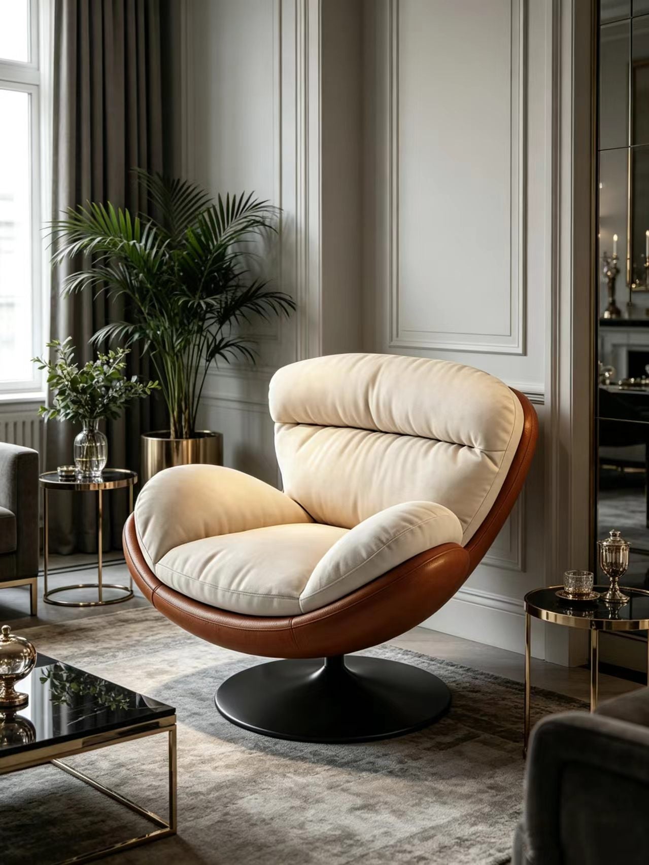 ORLA 360° Swivel Eggshell Lounge Chair