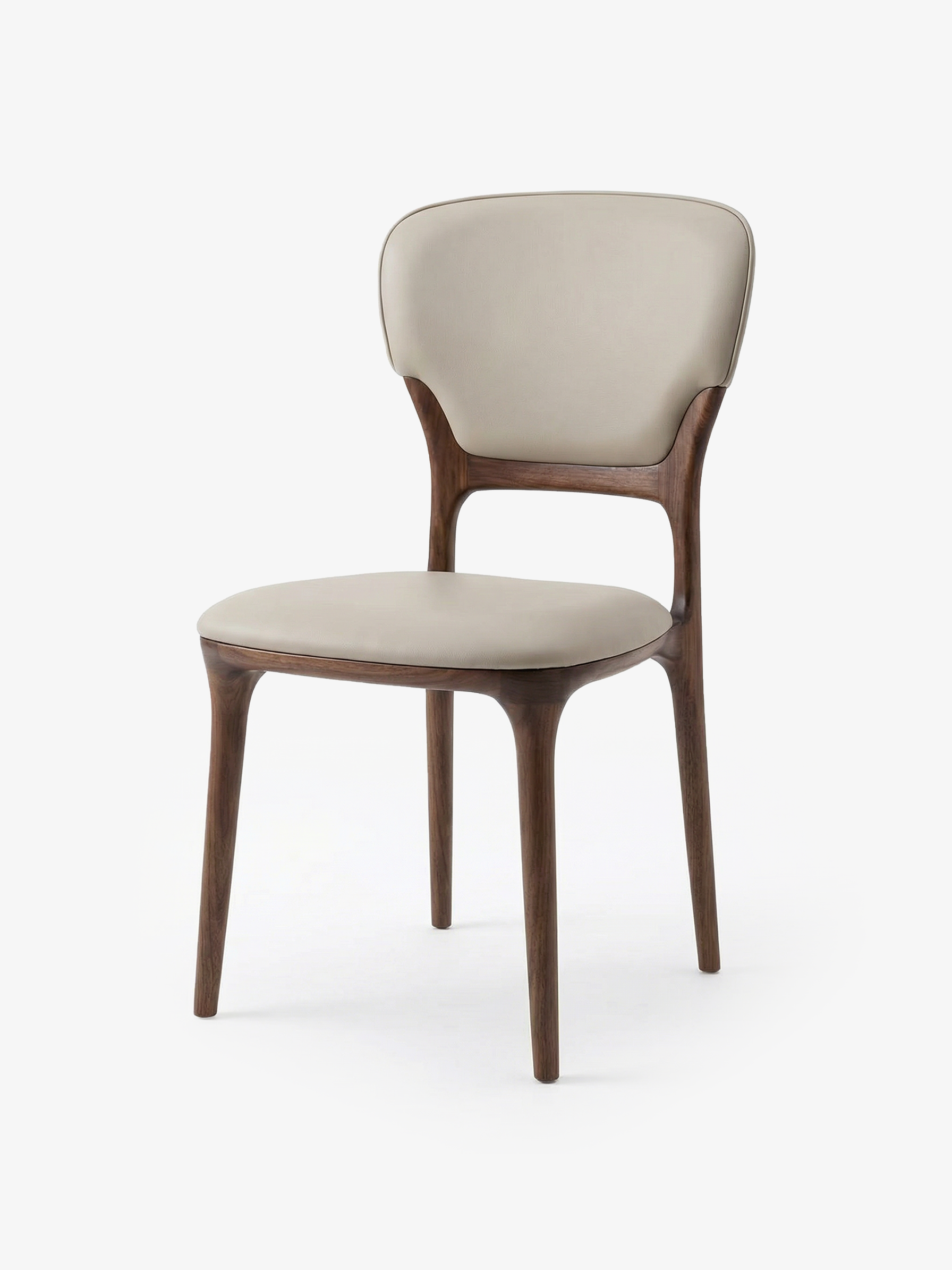 STELLA Black Walnut Vegan Leather Dining Chair