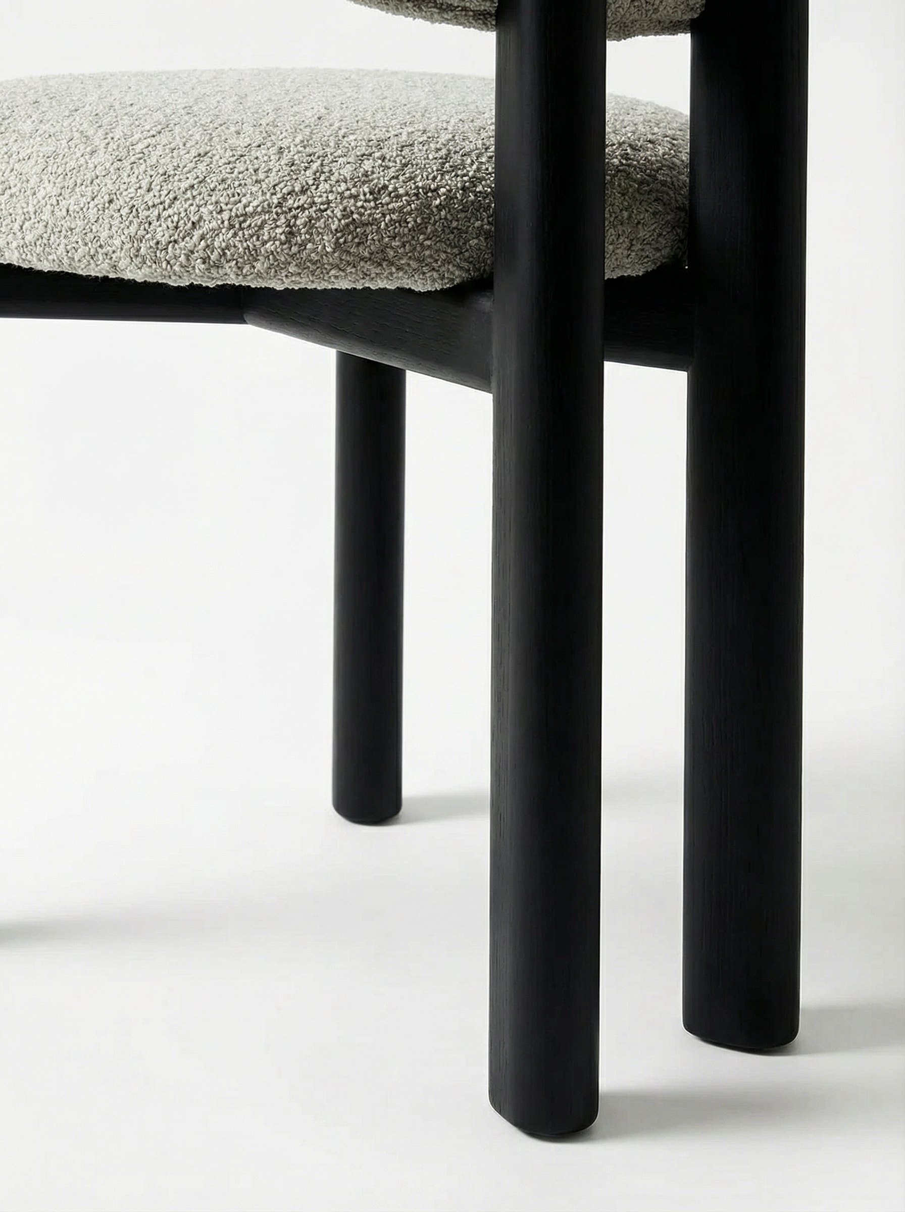 GIMMA Designer Sculptural Ash Wood Upholstered Dining Chair