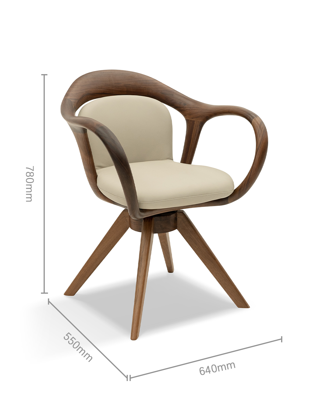AUREL Black Walnut Vegan Leather Swivel Office Chair