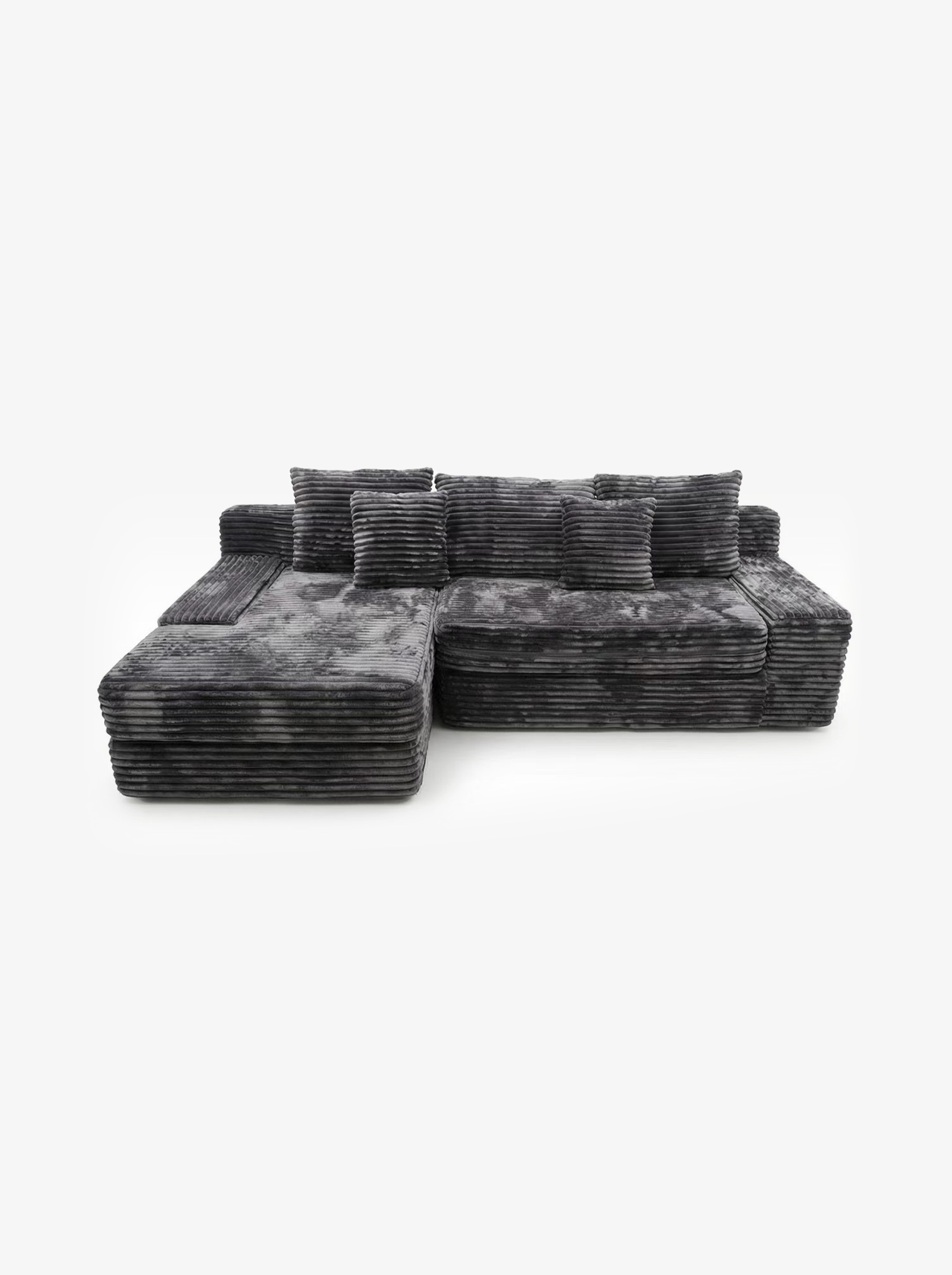 VELVET Shadow Ridge 3-Seater Left-Hand Chaise Sofa