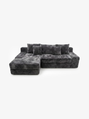 VELVET Shadow Ridge 3-Seater Left-Hand Chaise Sofa