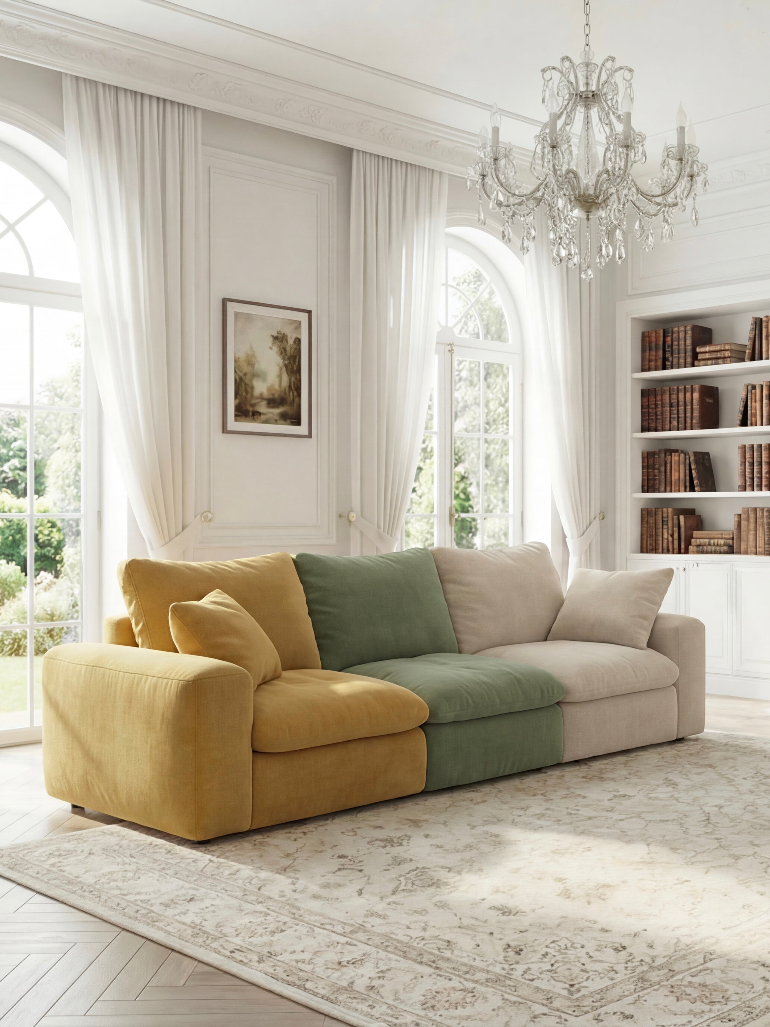 MOODS 4-Seater Colour-Block Modular Sofa
