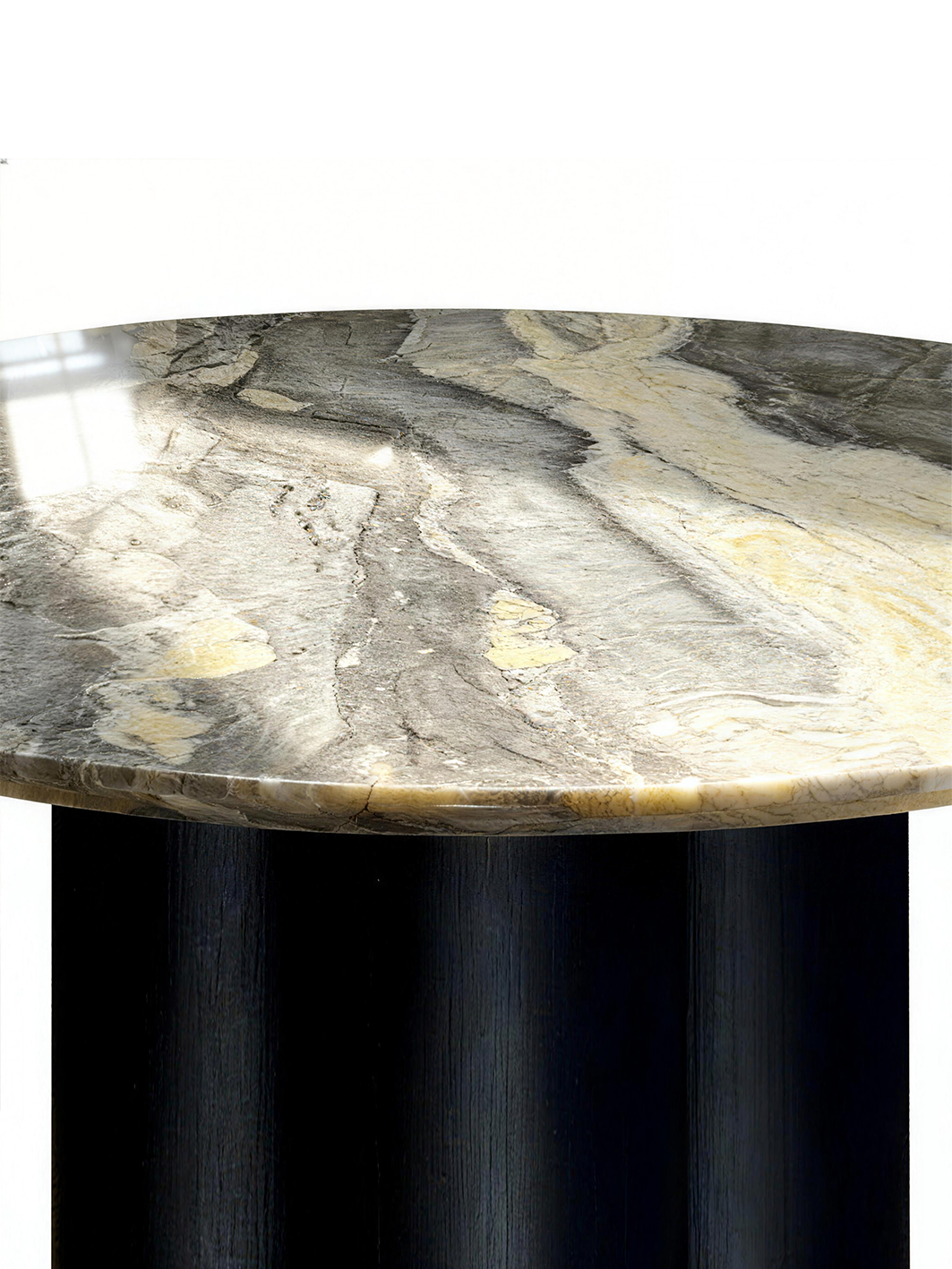 Luca Grey Vein Marble Round Dining Table