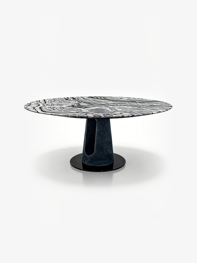 CAPRI Capra Grey Marble Round Dining Table