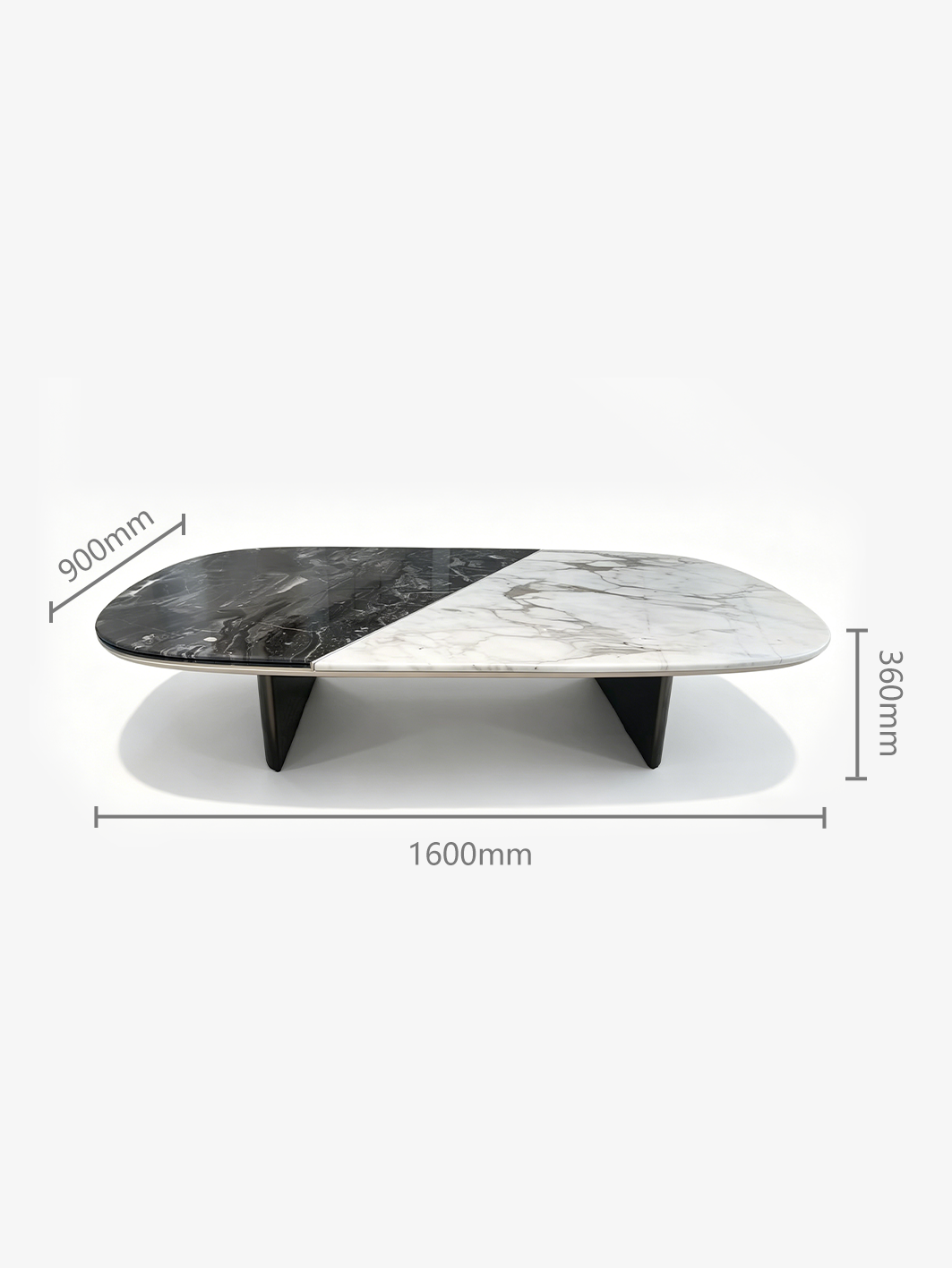LUNA Dual-Tone Marble & Saddle Leather Coffee Table