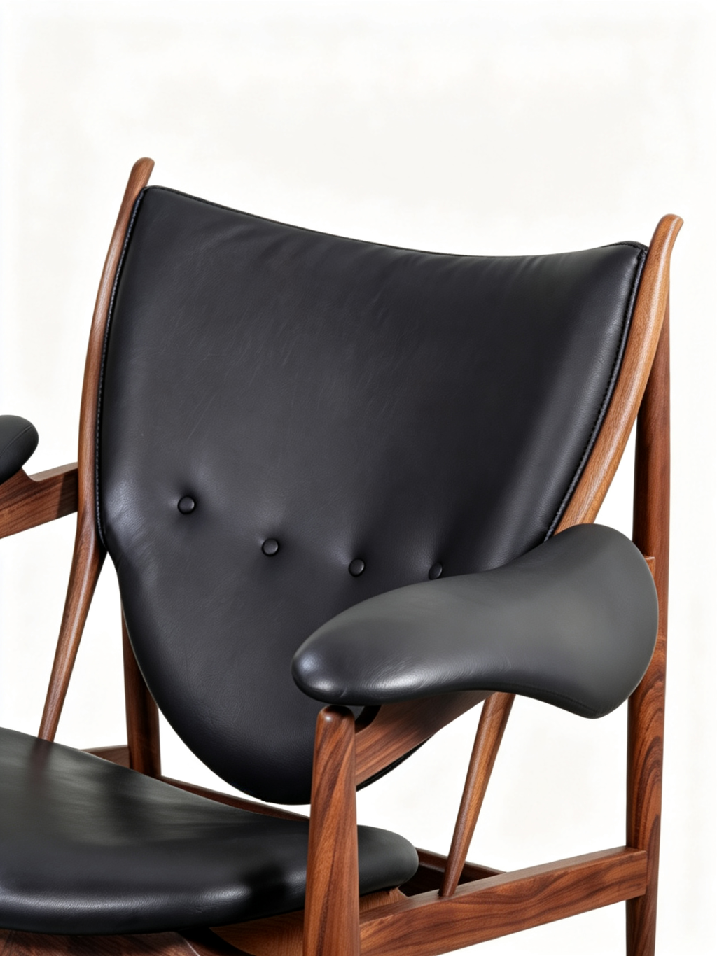 Black Walnut Full-Grain Leather Chieftain-Inspired Lounge Chair