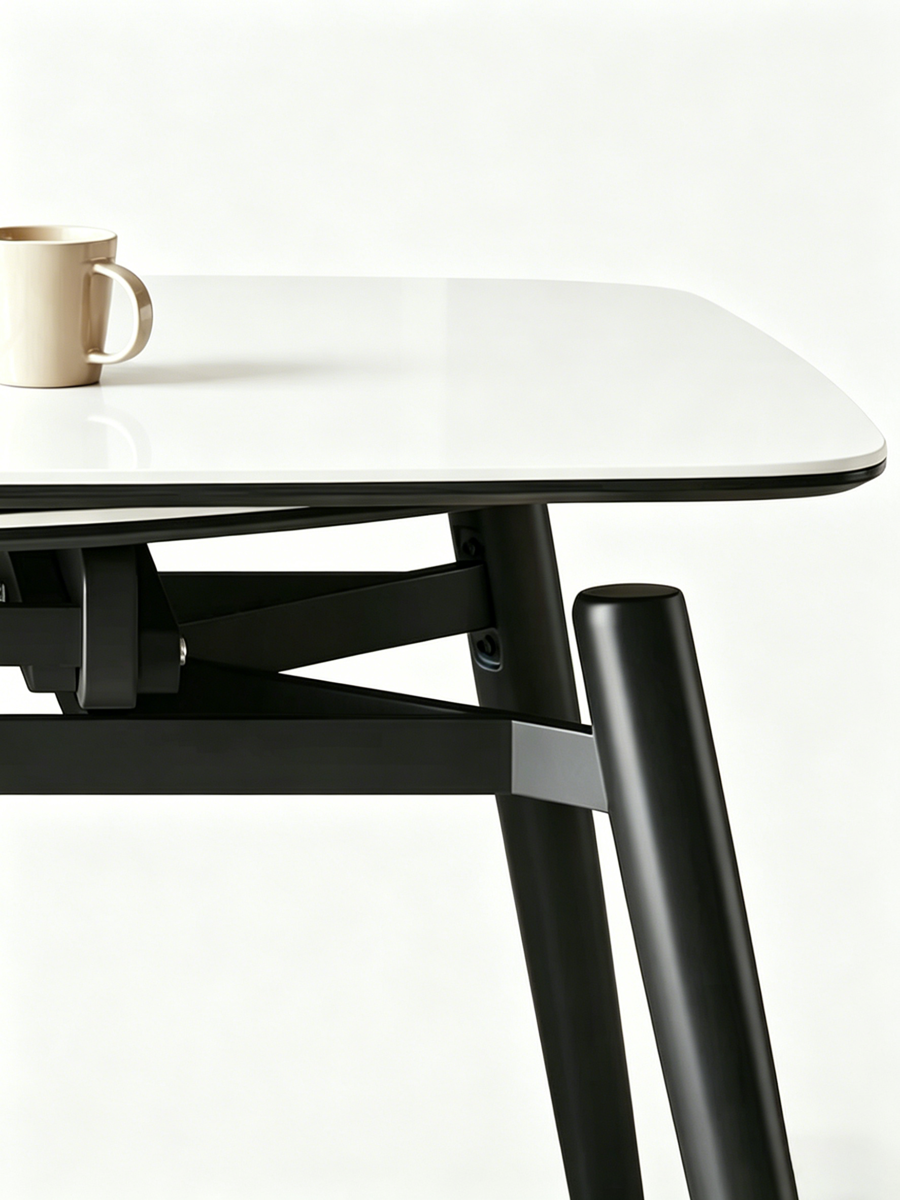 ORBIT Extendable White Sintered Stone Dining Table