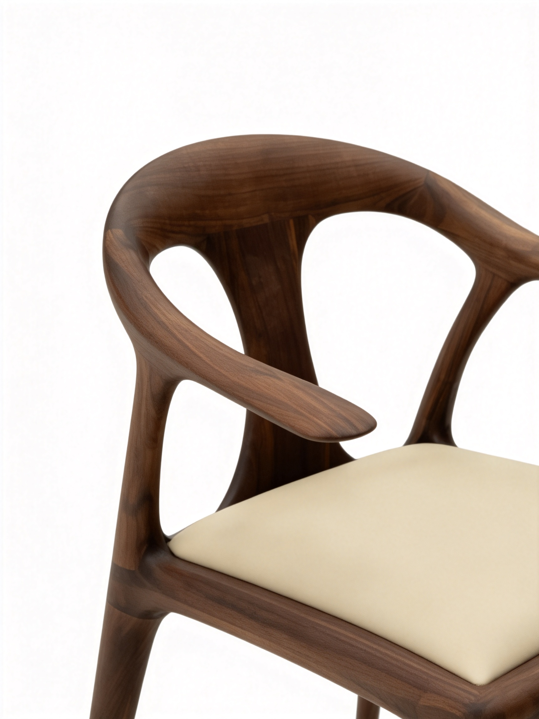CREST Solid Black Walnut Yoke-Back Dining Chair