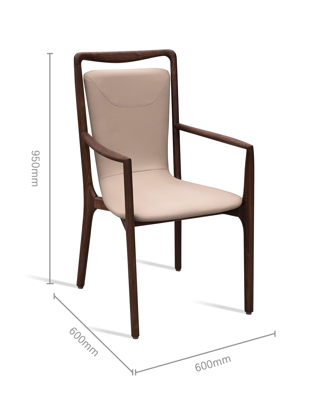 FINO Carver Black Walnut Vegan Leather Dining Chair