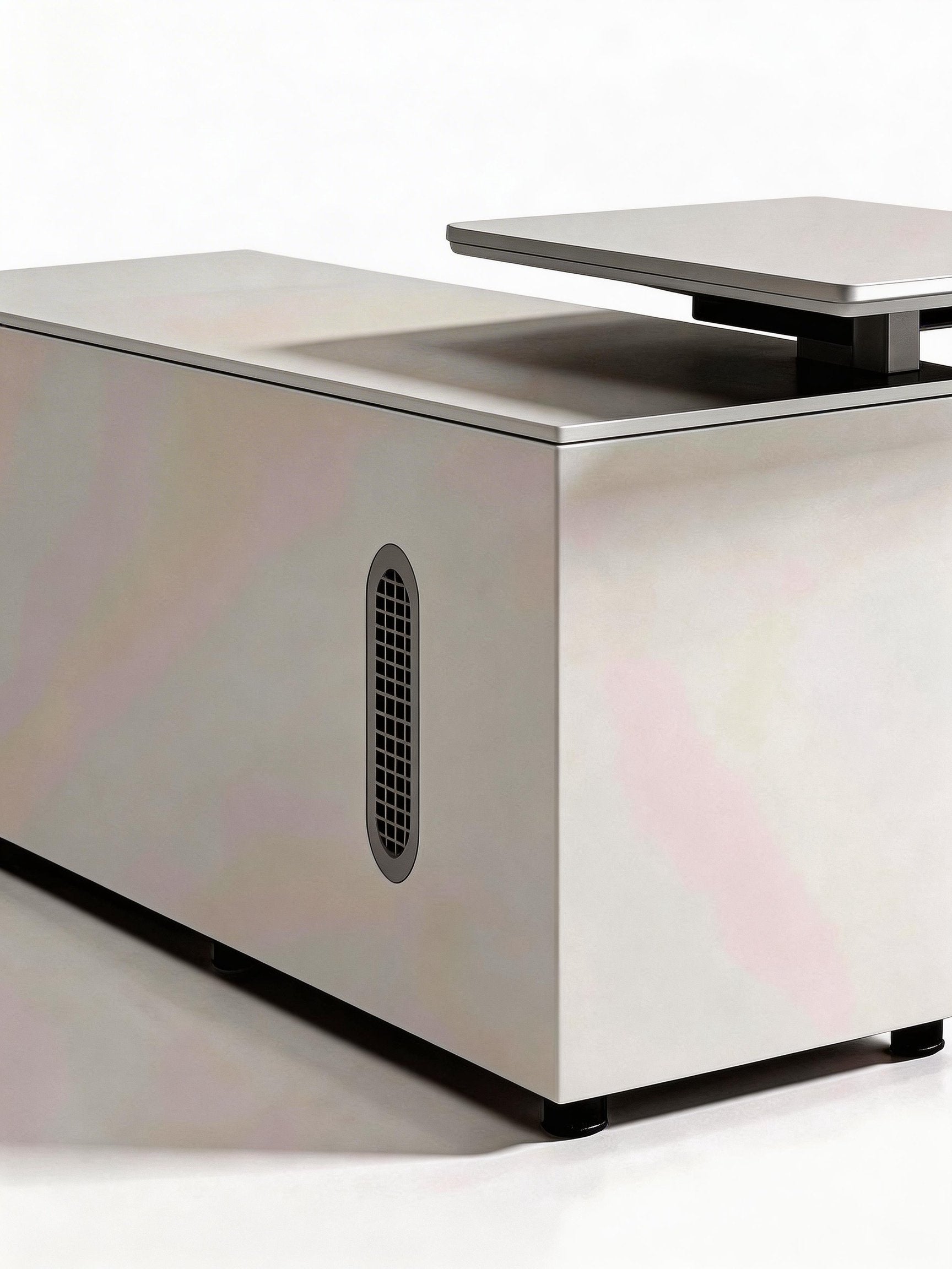Stance L Height Adjustable Electric Standing Desk with Integrated Pedestal