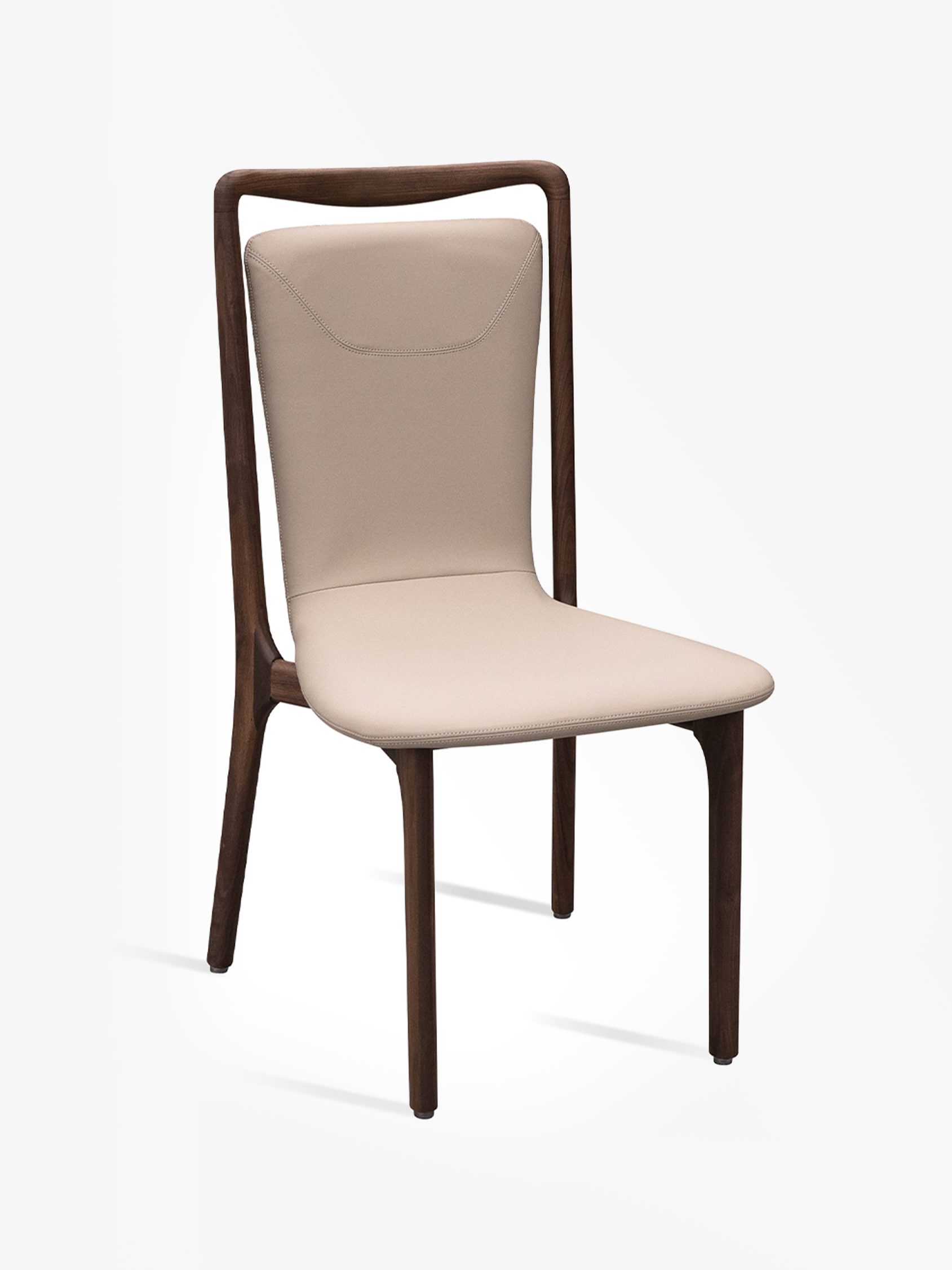 FINO Black Walnut Vegan Leather Dining Chair