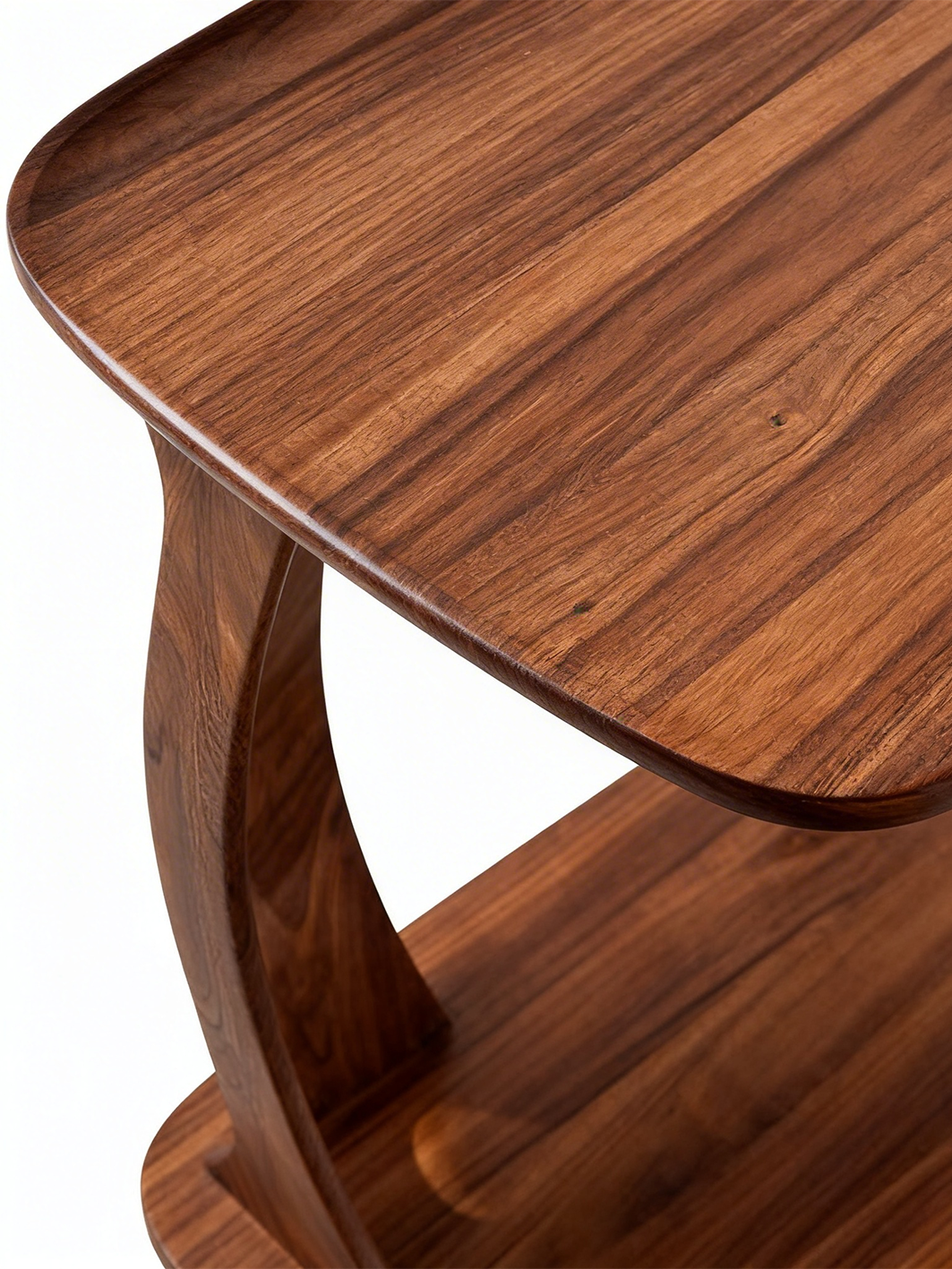 LENA Solid Black Walnut Wave Side Table