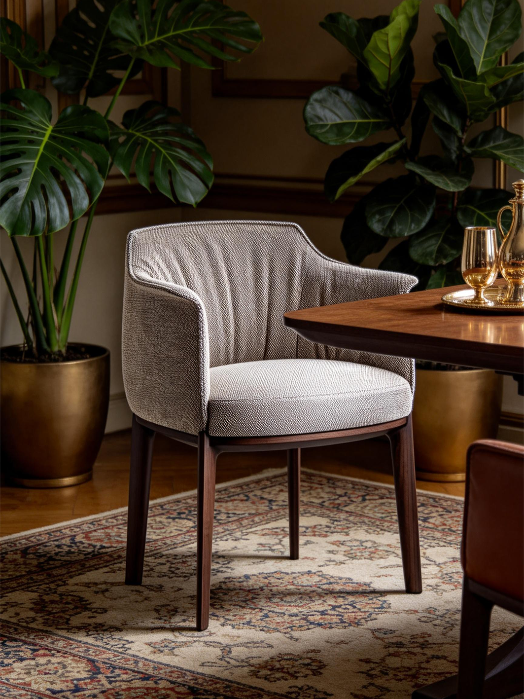 CRESCENT Pleated Dining Armchair