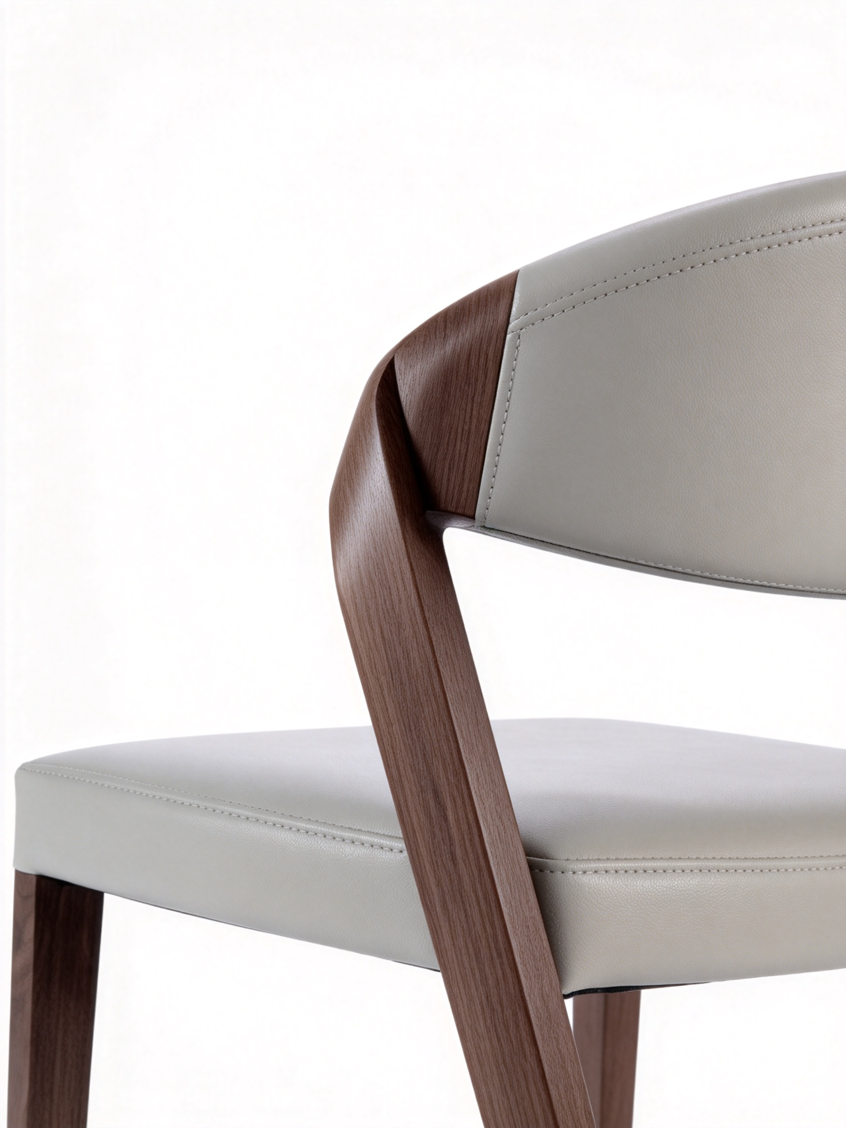 Nordic Walnut Vegan Leather Dining Chair