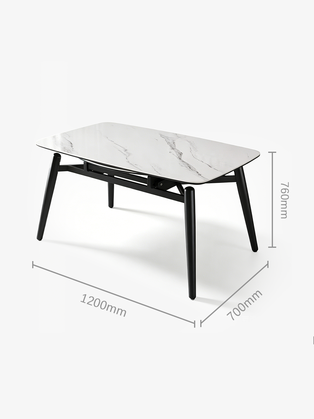 ORBIT Extendable White Sintered Stone Dining Table