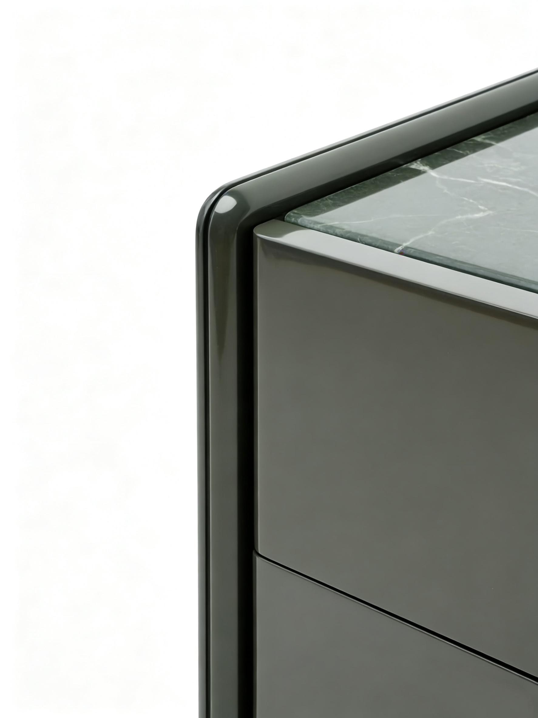 TERRA Lacquered Bedside Table with Quartz Top