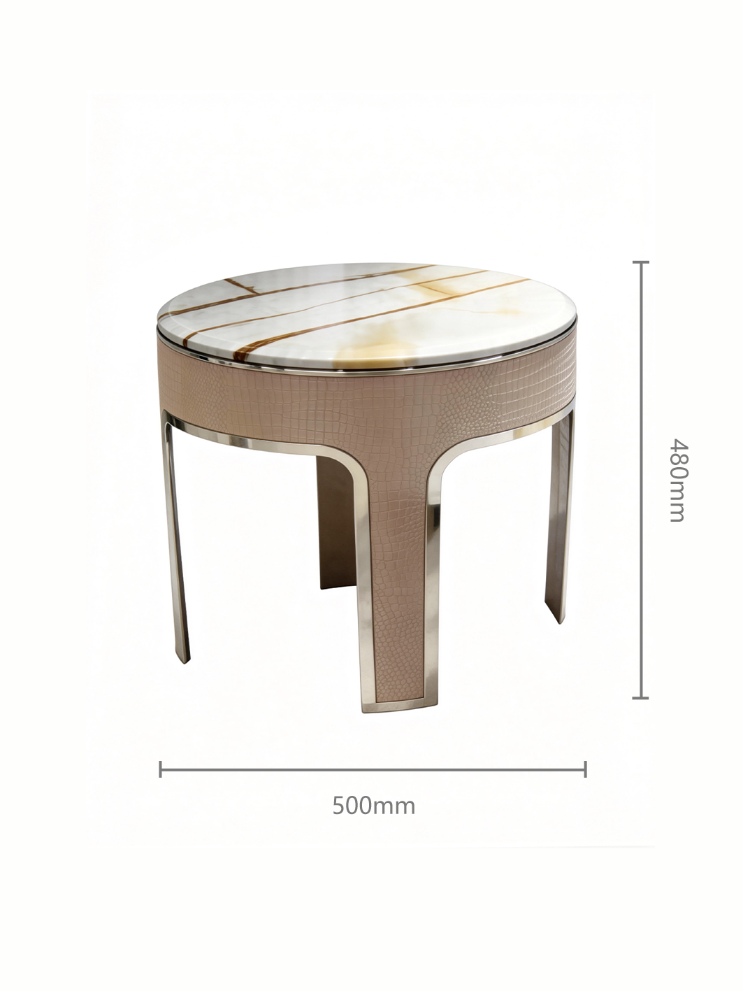 Veil Marble Coffee Table Set of 2 with Saddle Leather Base