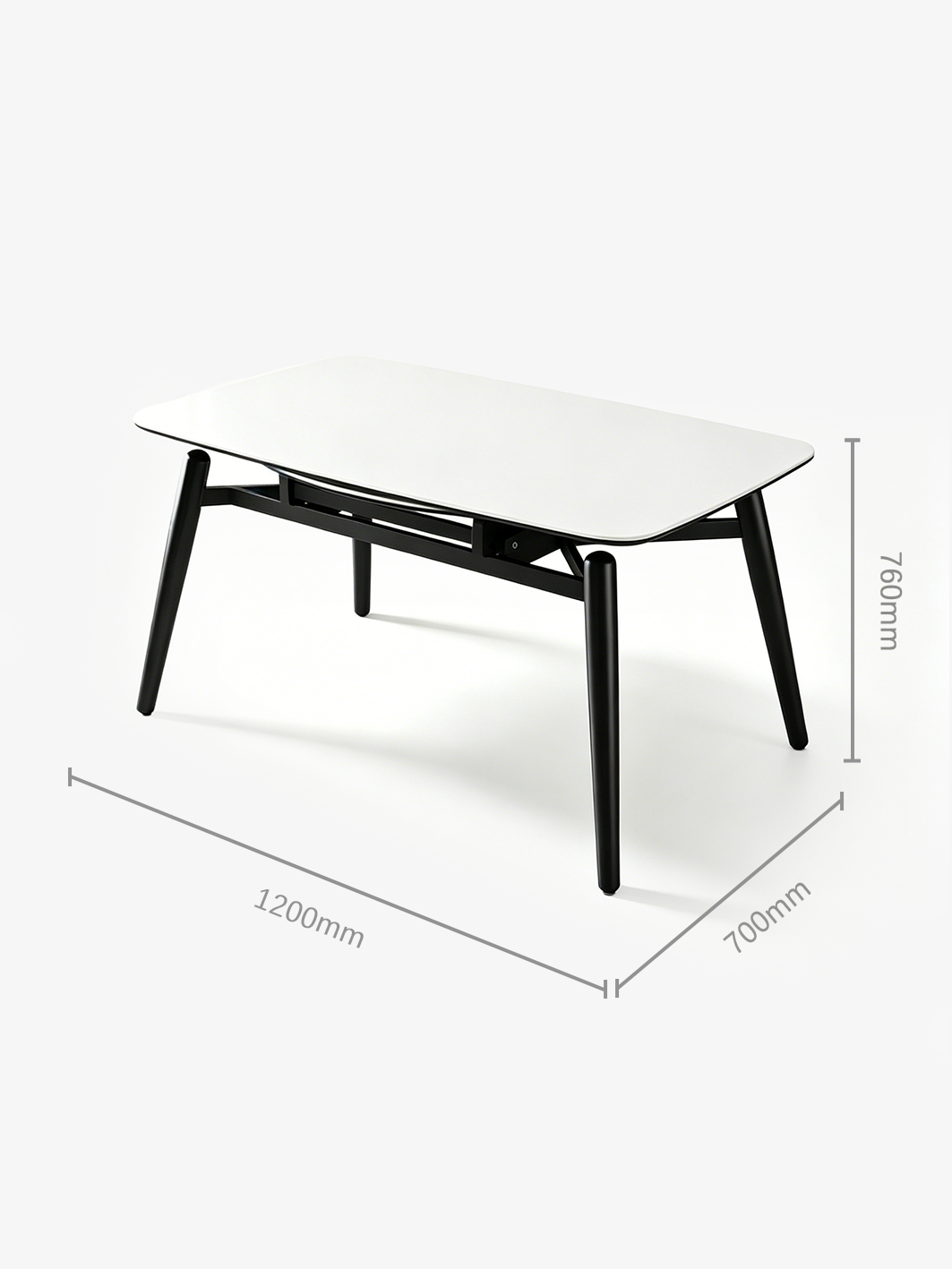 ORBIT Extendable White Sintered Stone Dining Table