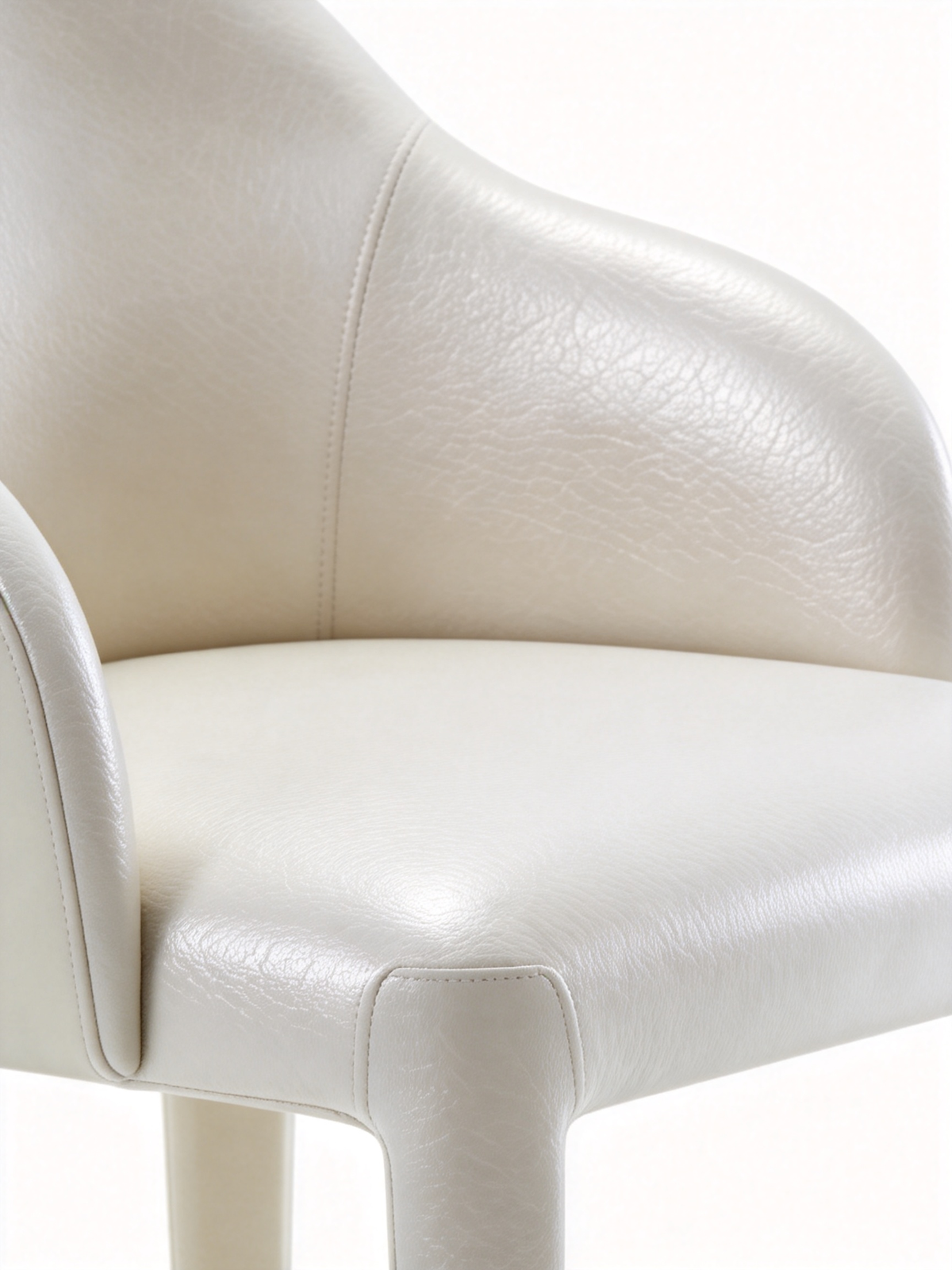 AVINA pearl white Leather Dining Chair