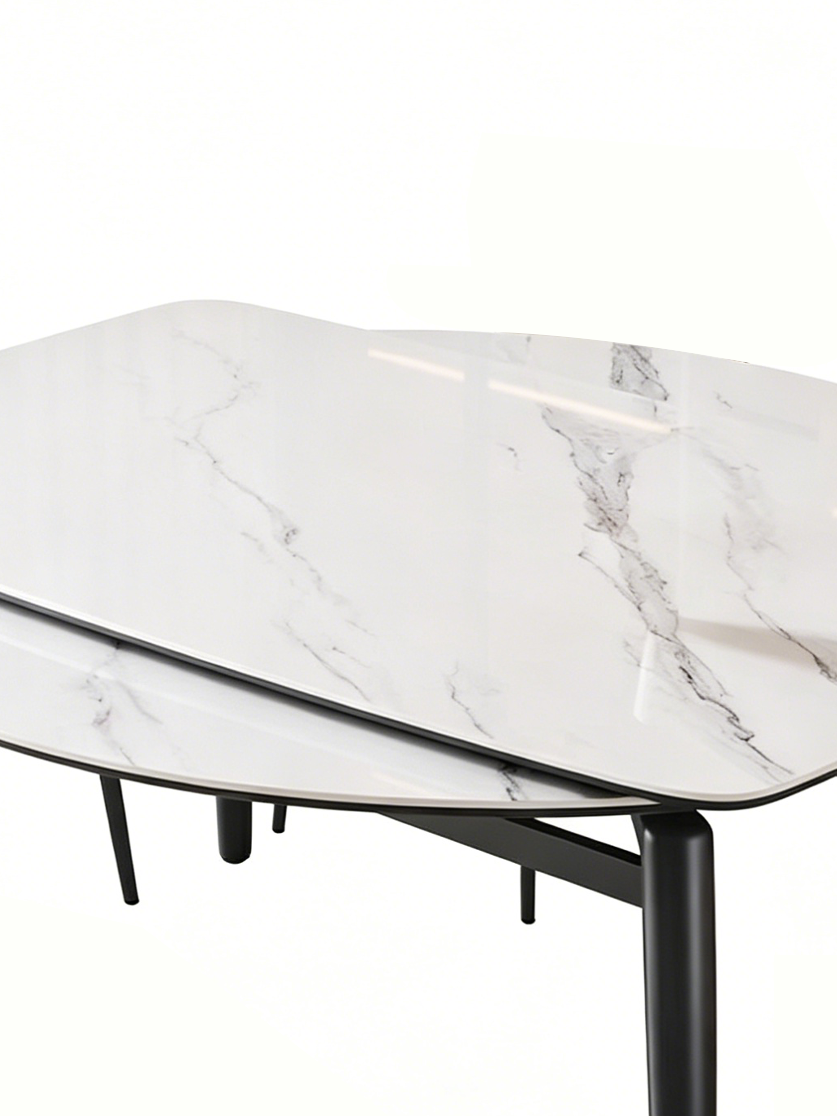 ORBIT Extendable White Sintered Stone Dining Table