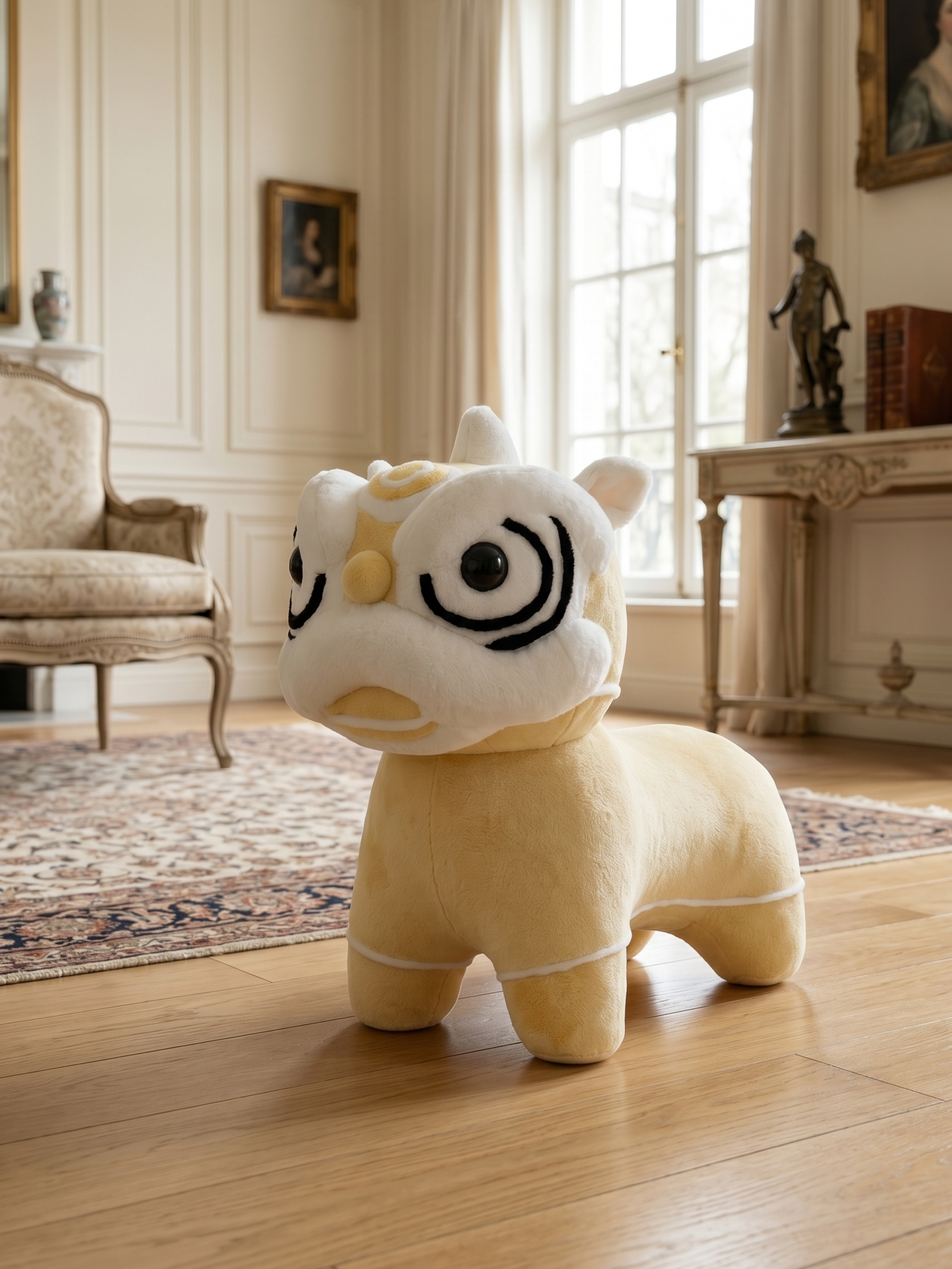 LUCKY LION Plush Ride-On Stool