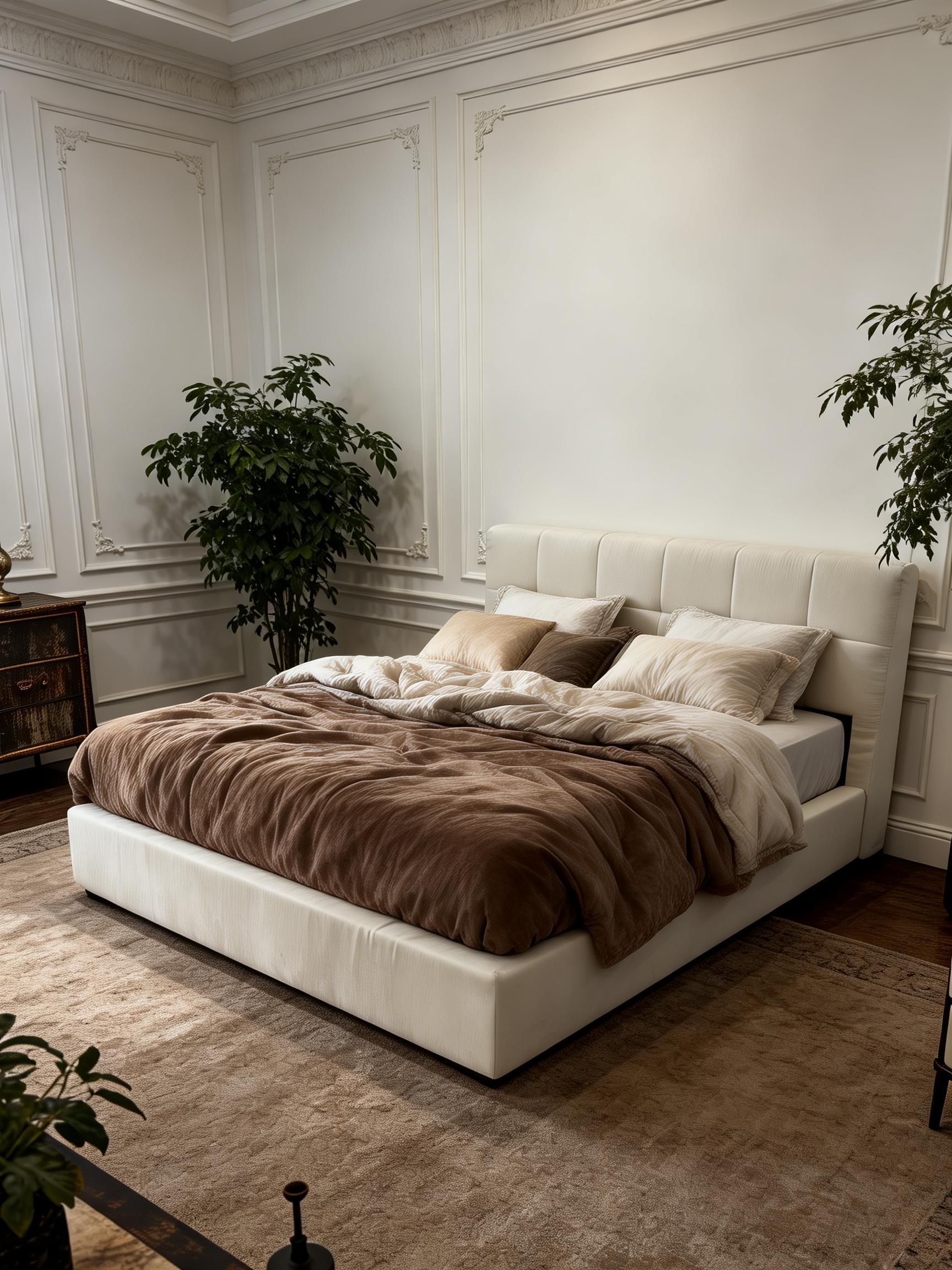 Linen Super King Bed Italian Contemporary Velvet