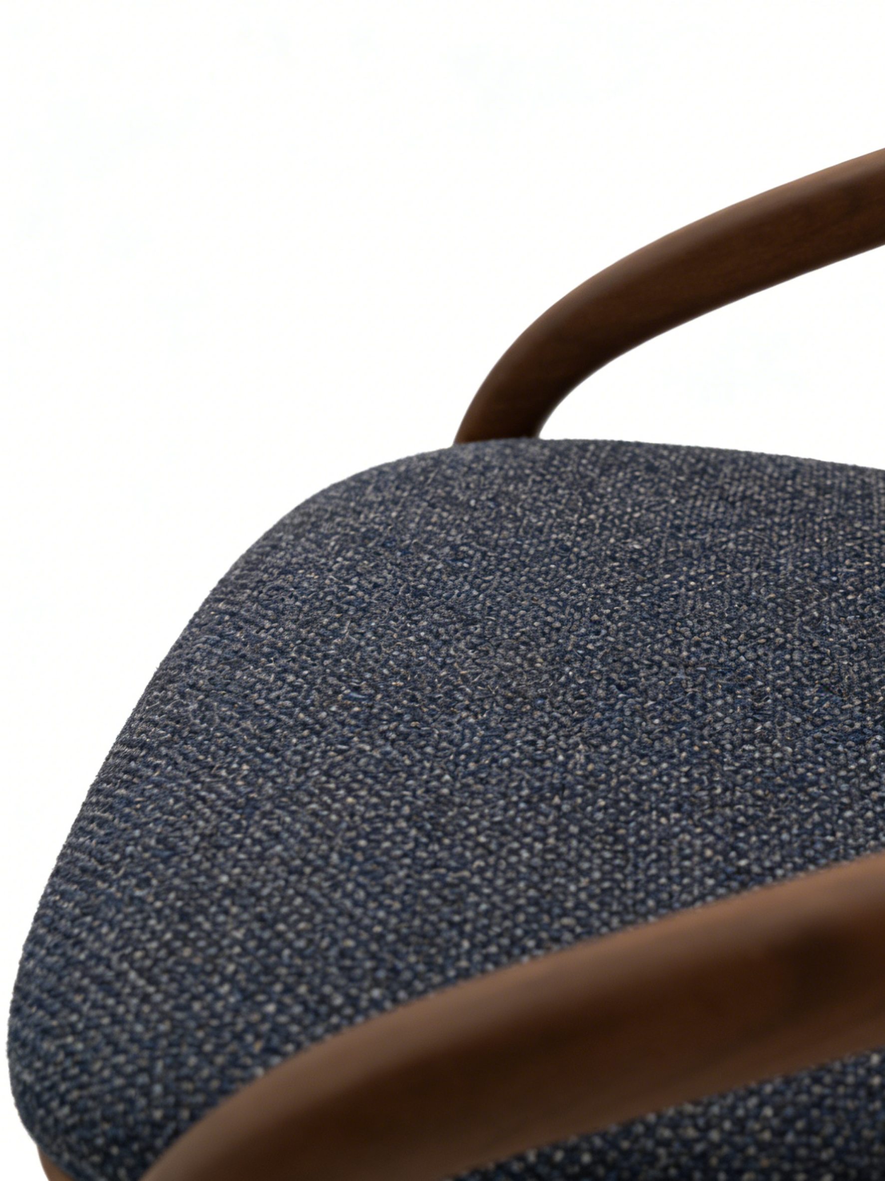 RONDA Black Walnut Fabric Dining Chair with Armrests