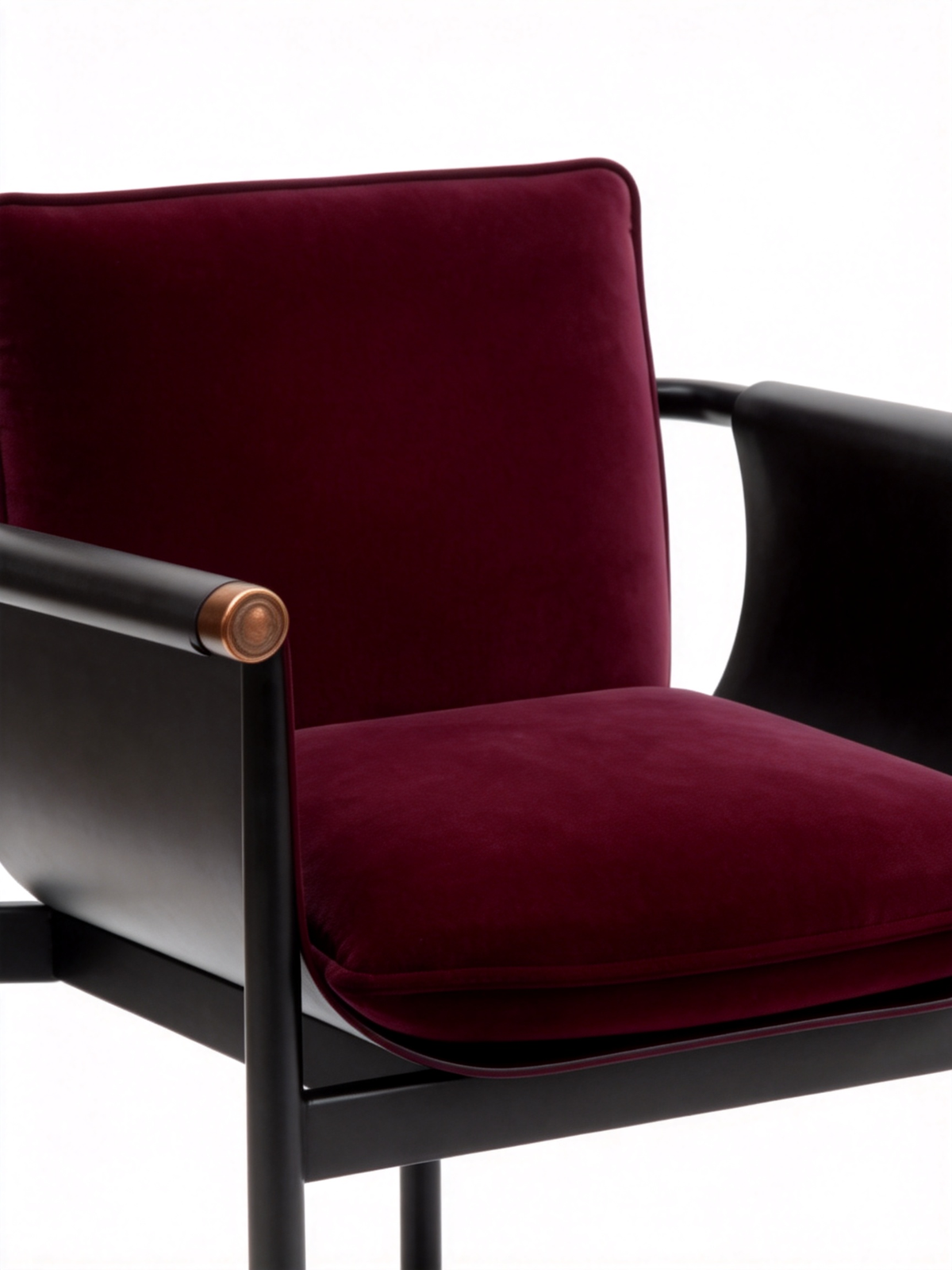 MERLOT Velvet & Saddle Leather Dining Chair