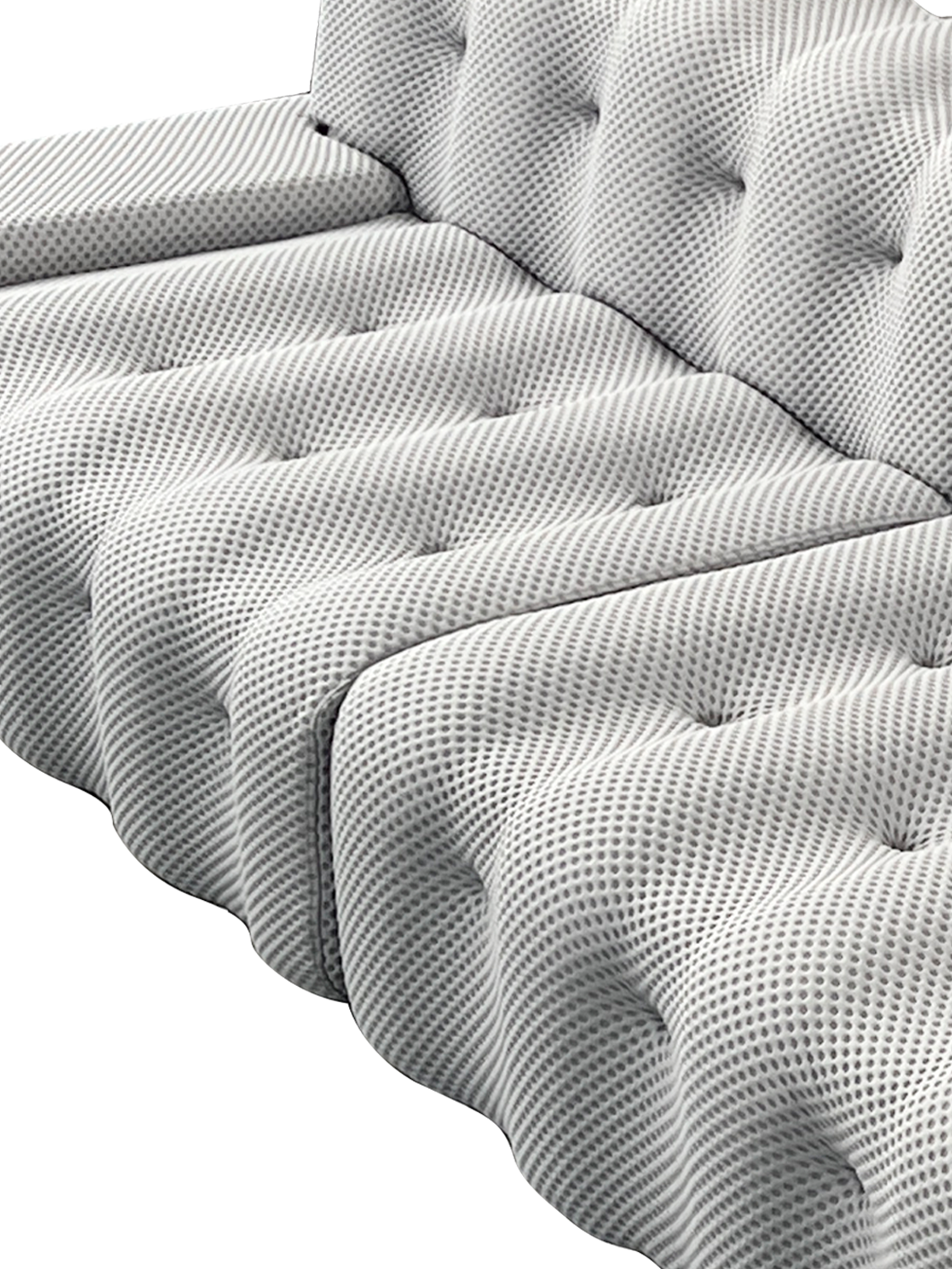 Grid Italian Contemporary Tufted Wave 4-Seater Sofa