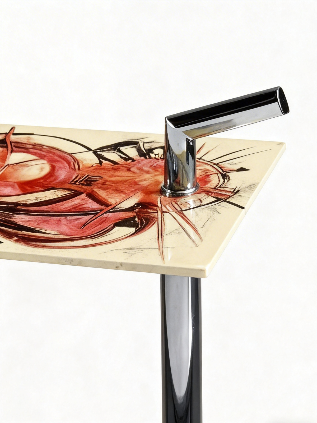 ARTE Artistic Stone & Black Titanium Side Table