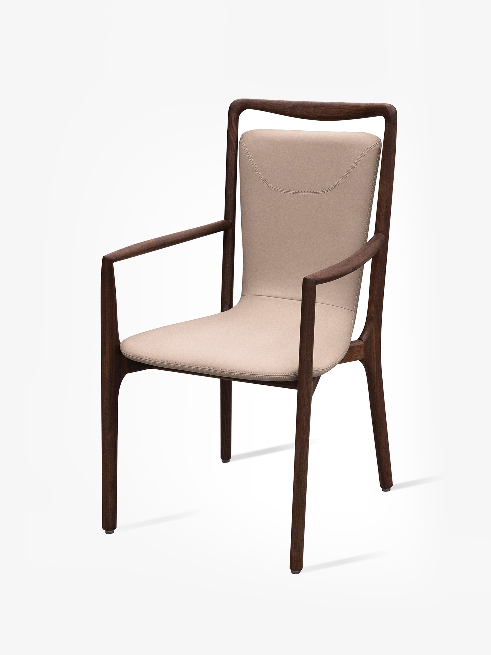 FINO Carver Black Walnut Vegan Leather Dining Chair