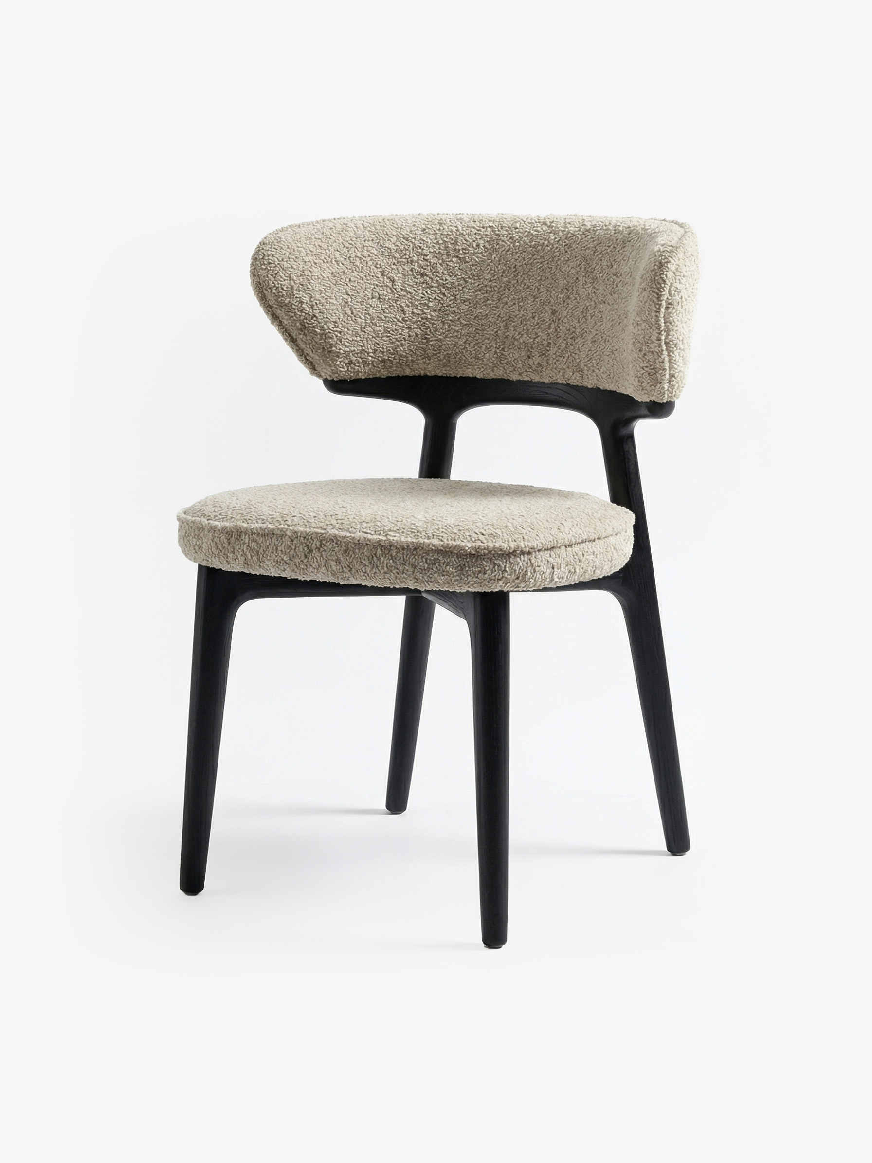 LUCCA Ash Wood Chenille Chair