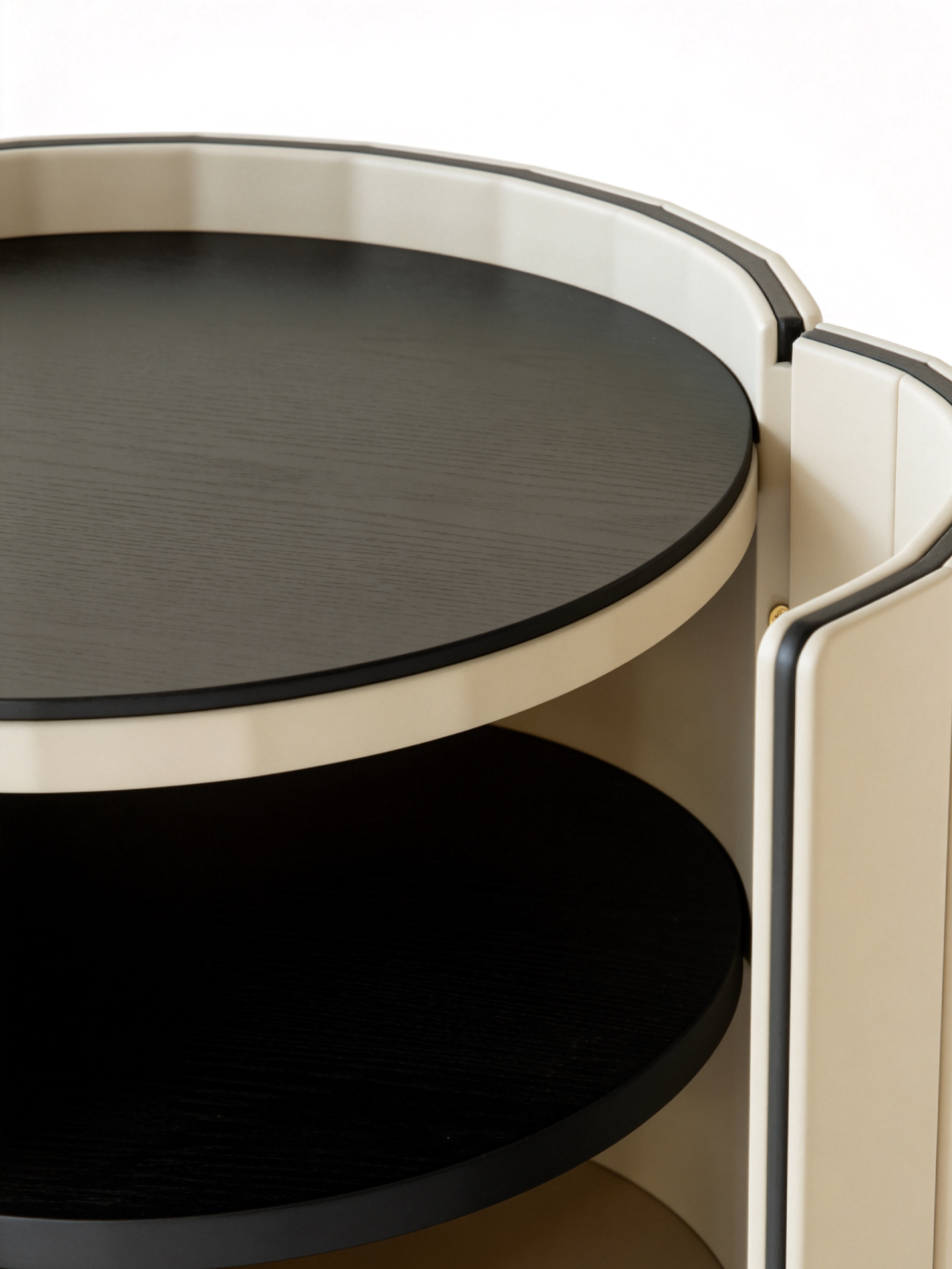 OAKEN Straight-Grain Walnut and Saddle Leather Bedside Table
