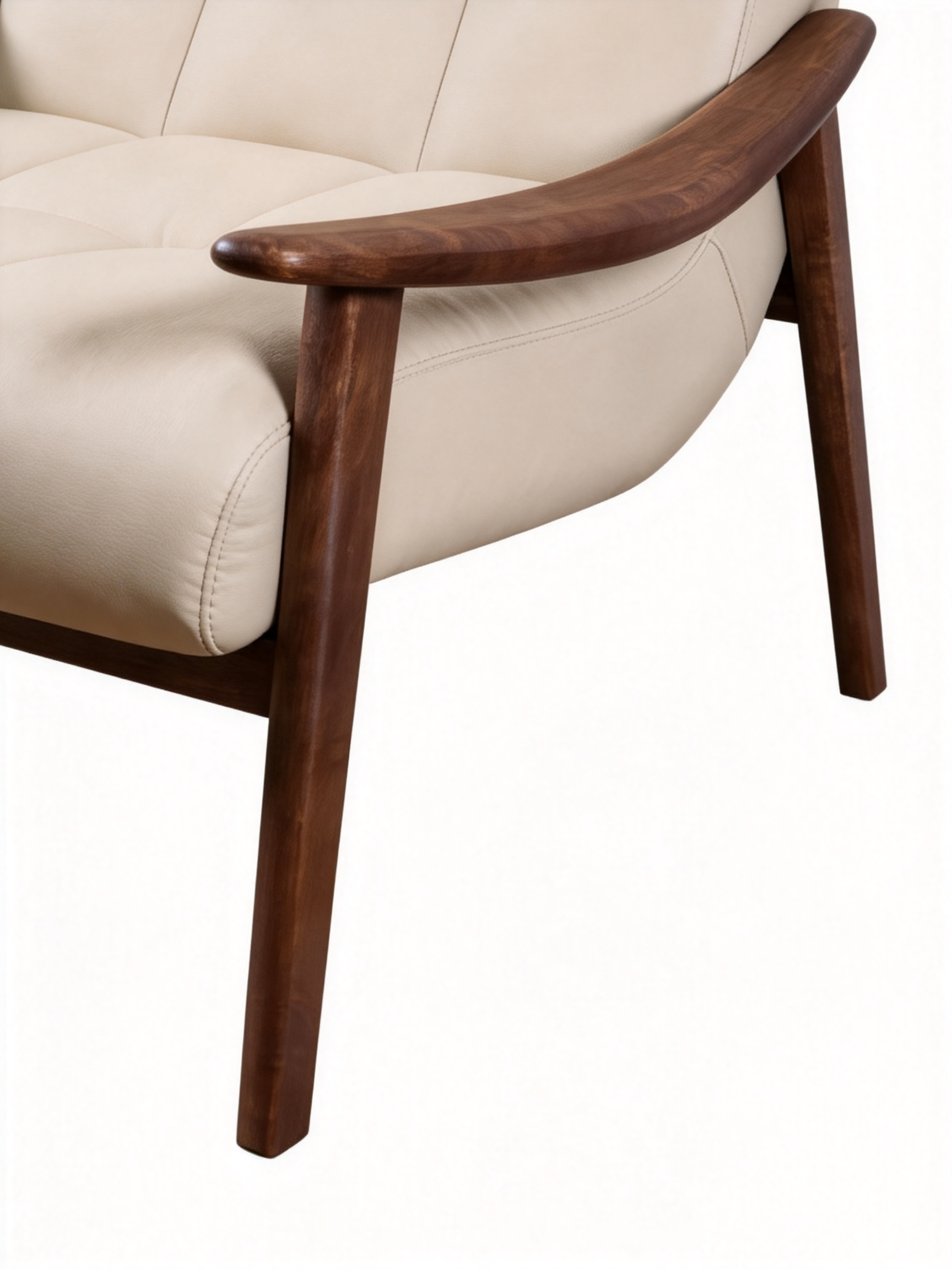 MERLO Black Walnut Leather Accent Chair