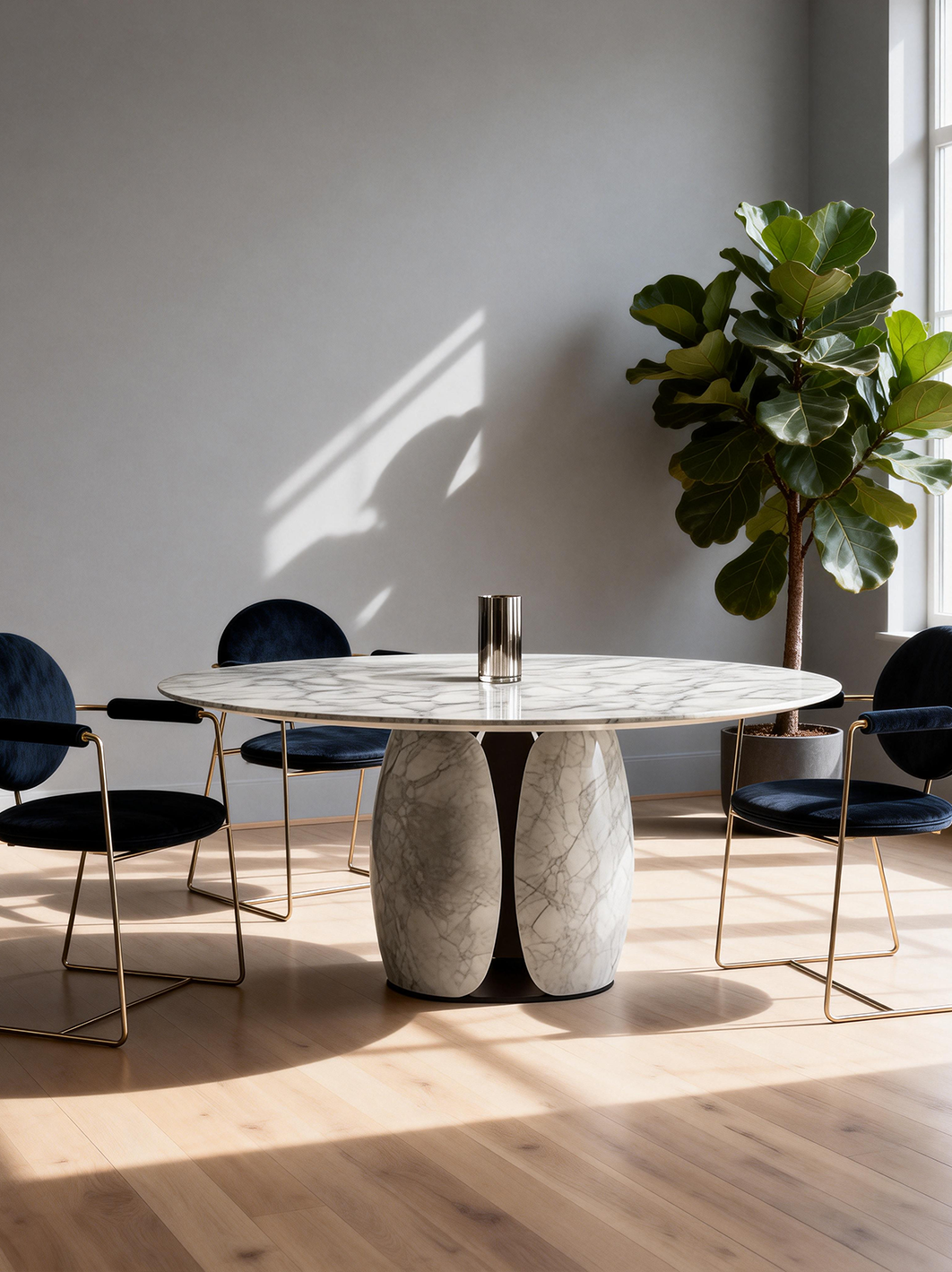 CELIA Picasso Marble Round Dining Table