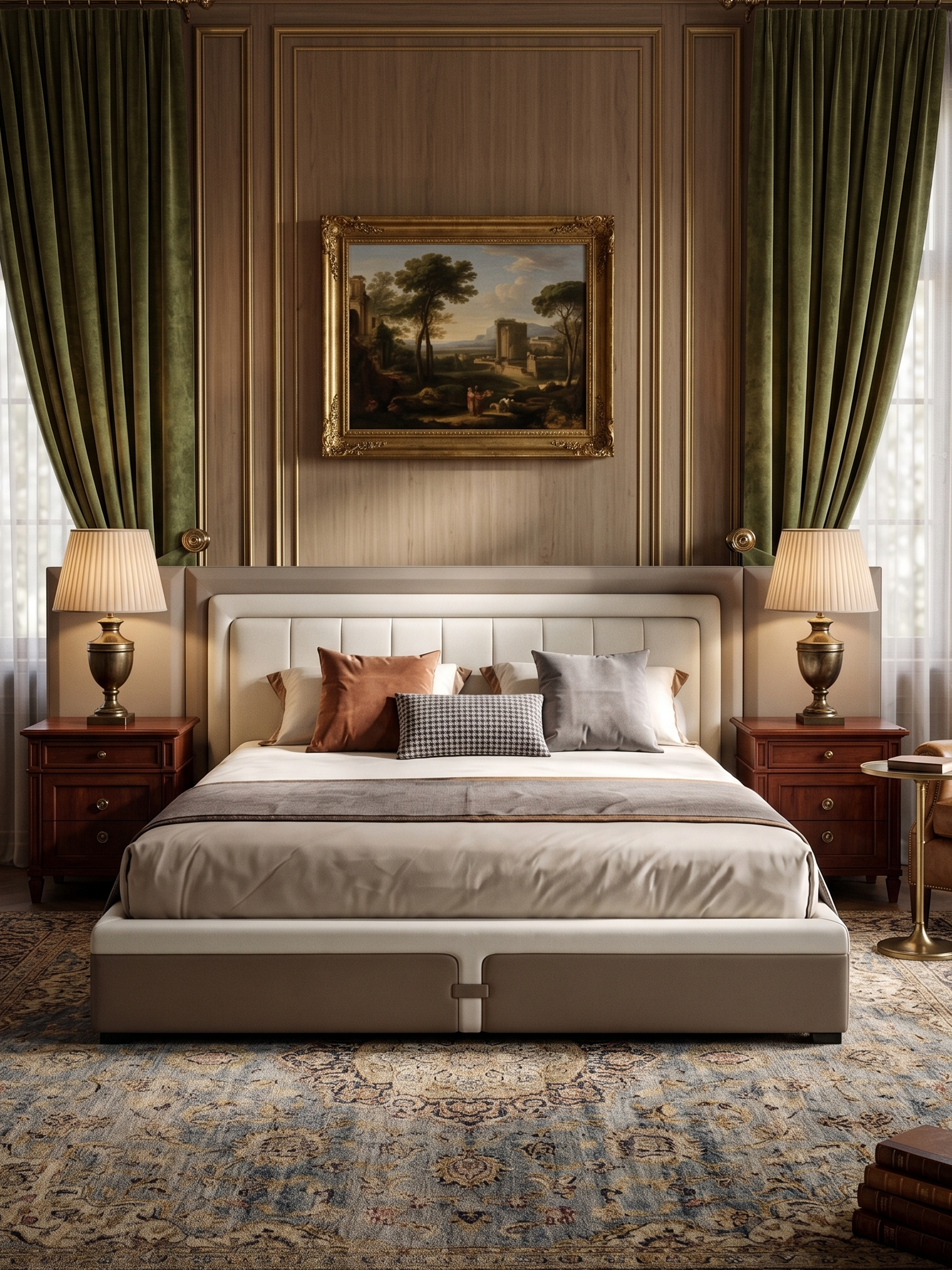 Deco Luxury Genuine Leather & Solid Wood Bed