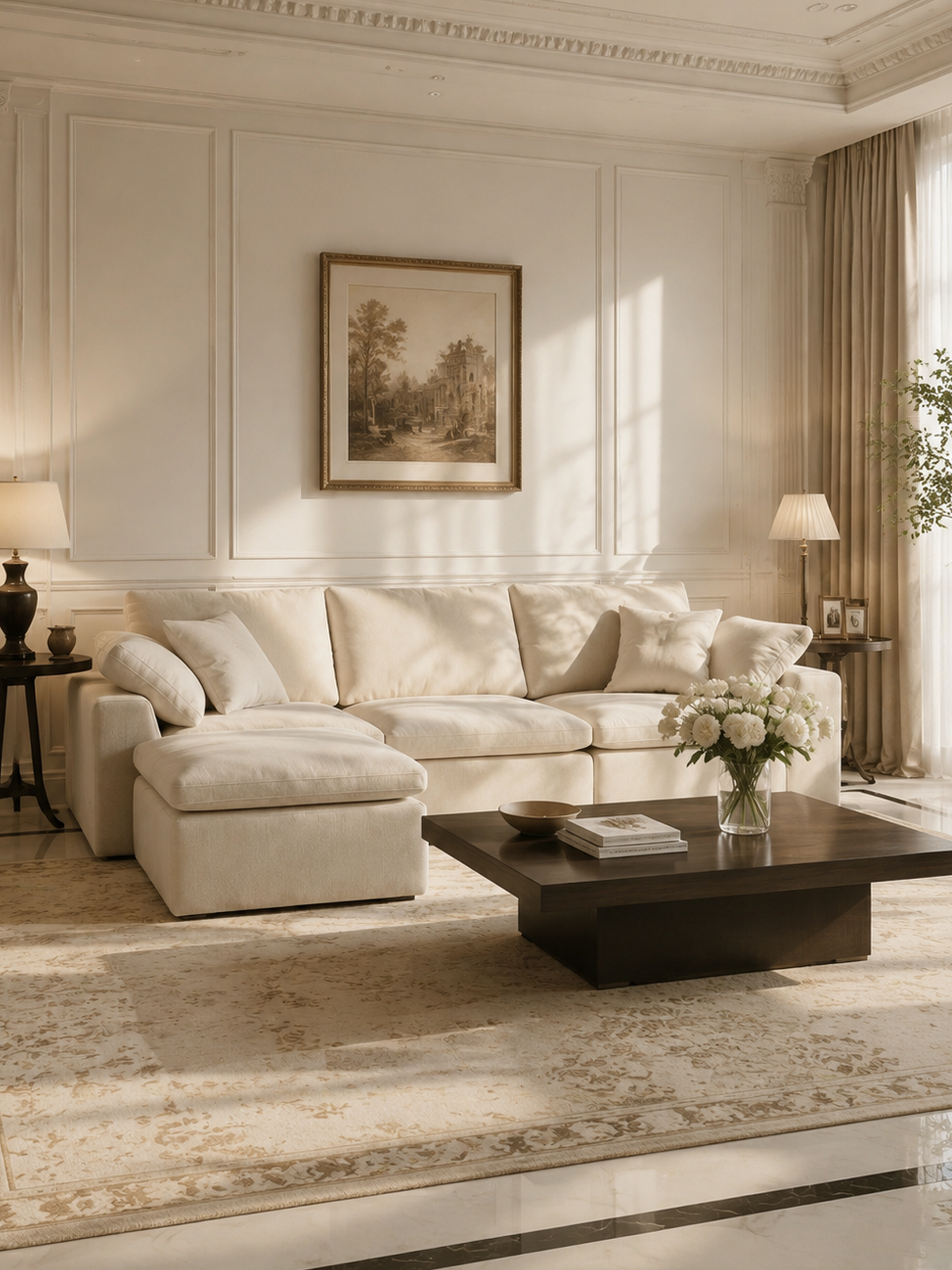 LEENE 4-Seater Modular Sofa with Ottoman