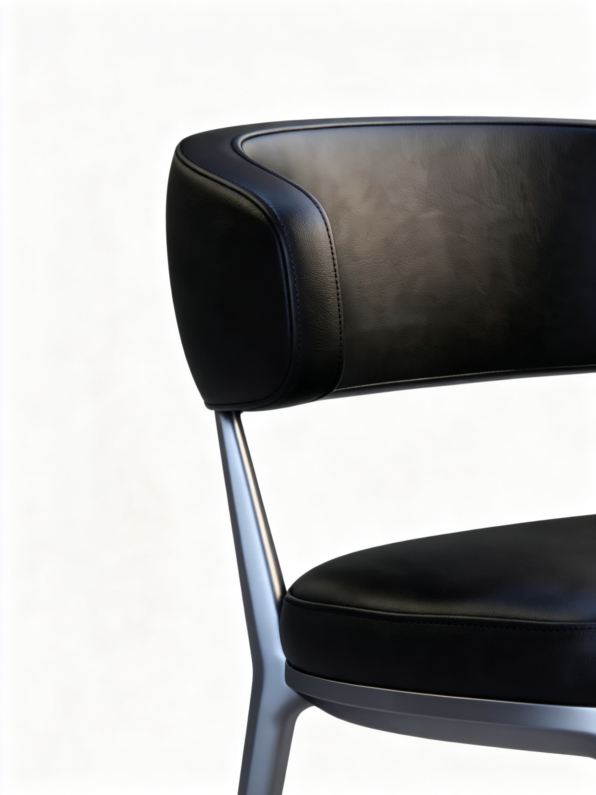 CIRCA Black Leather Dining Chair