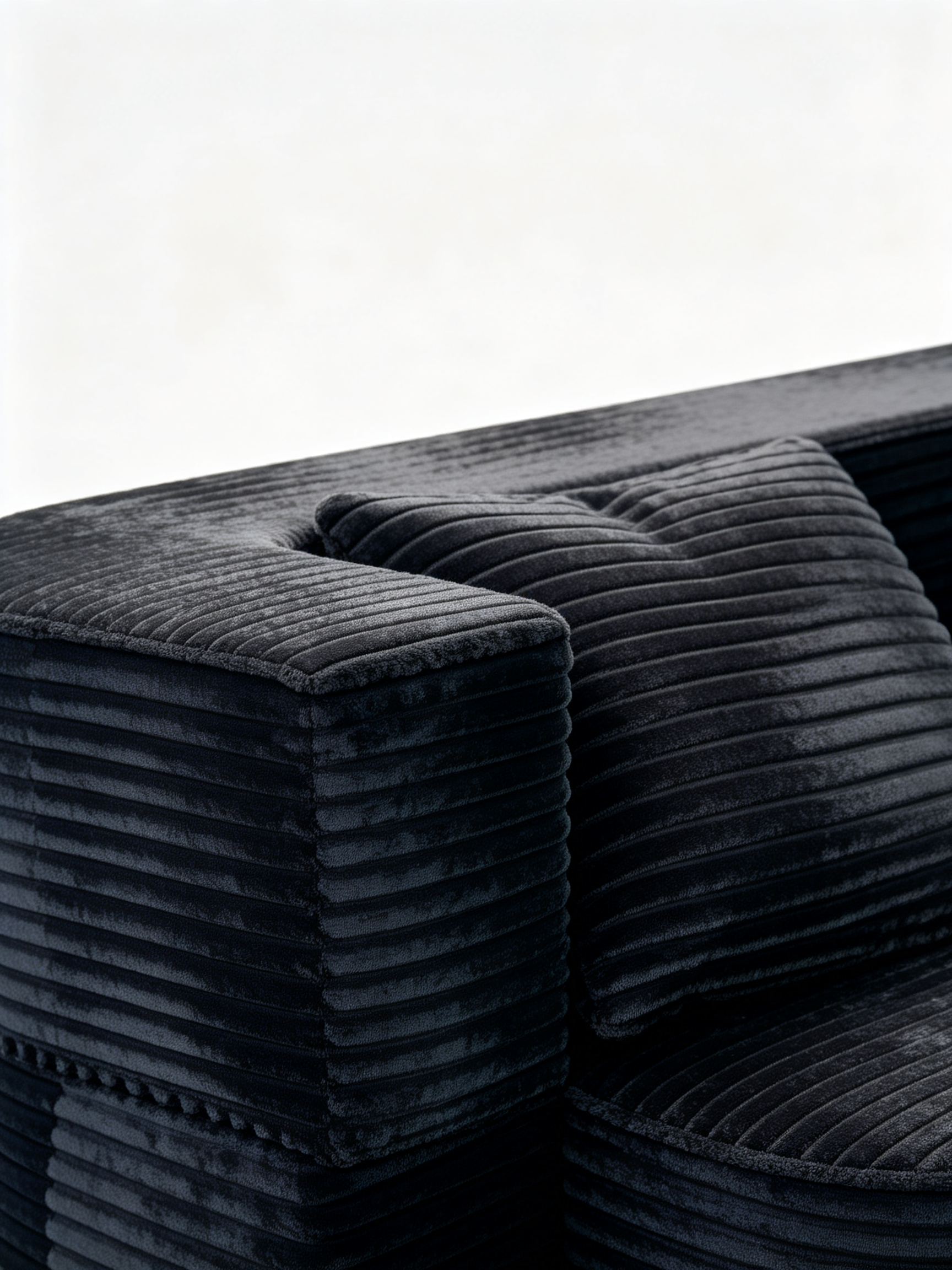 Cord Italian Contemporary Velvet 3-Seater Sofa