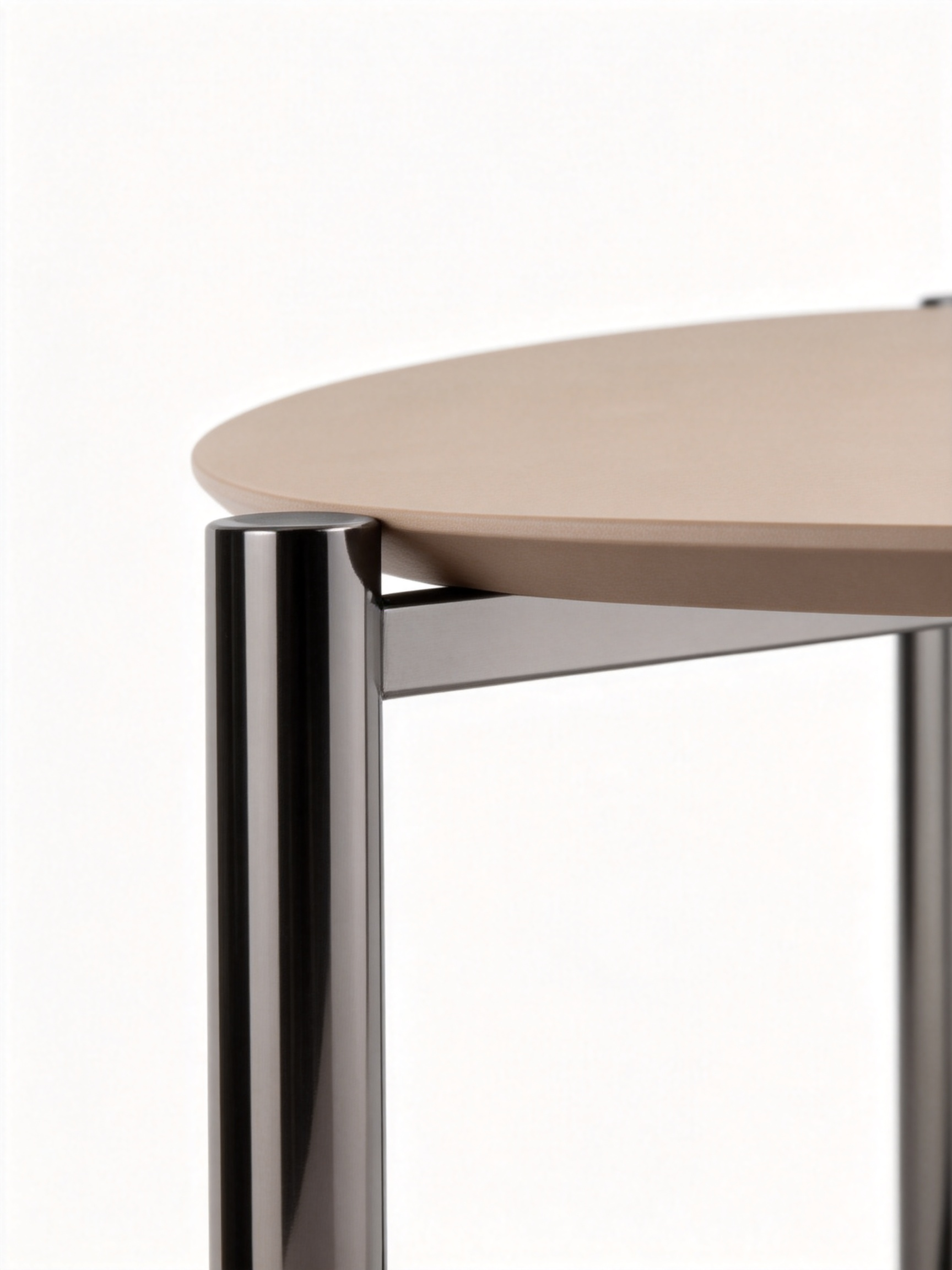 Lira Saddle Leather & Smoked Glass Side Table