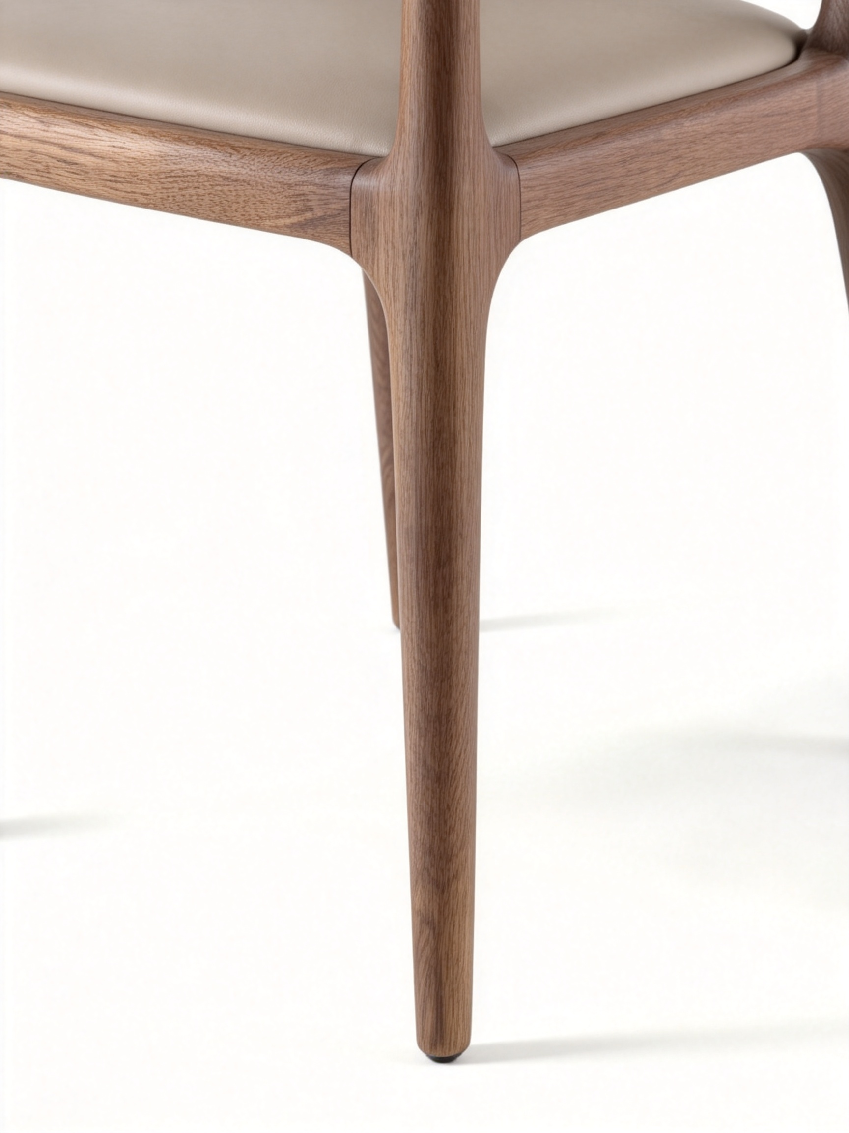 STELLA Black Walnut Genuine Leather Dining Chair with Armrests