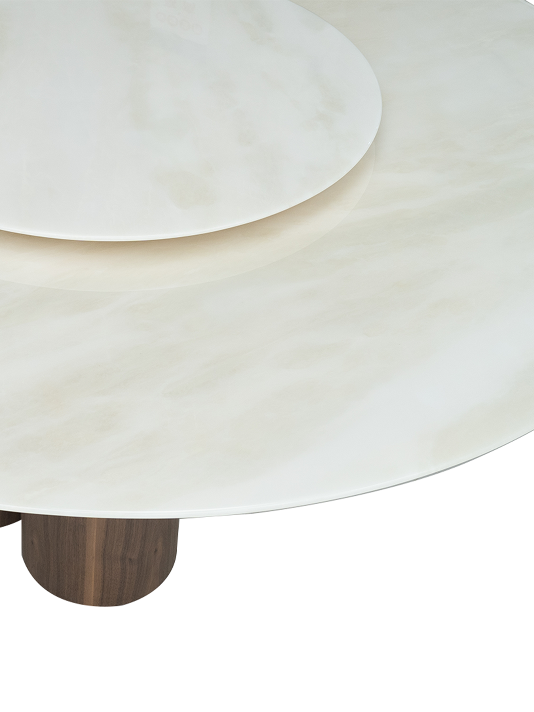 Luca Grey Vein Marble Round Dining Table