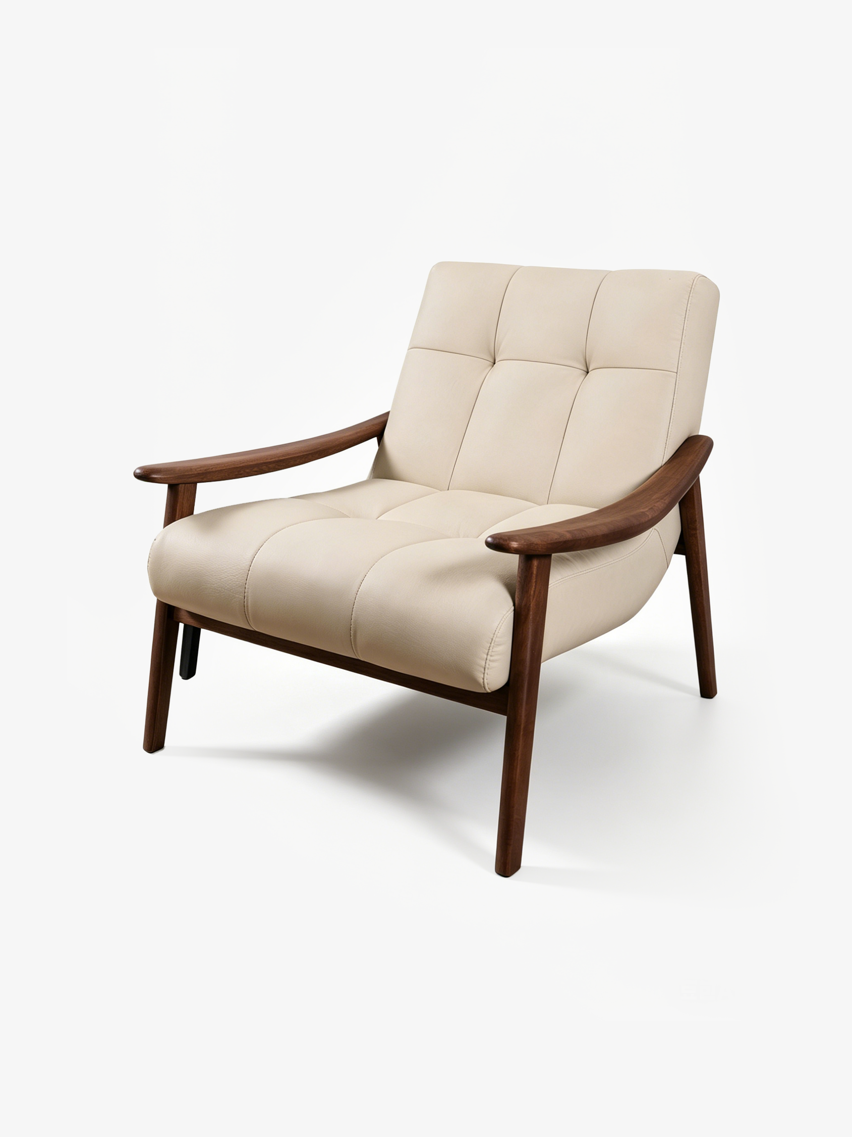 MERLO Black Walnut Leather Accent Chair