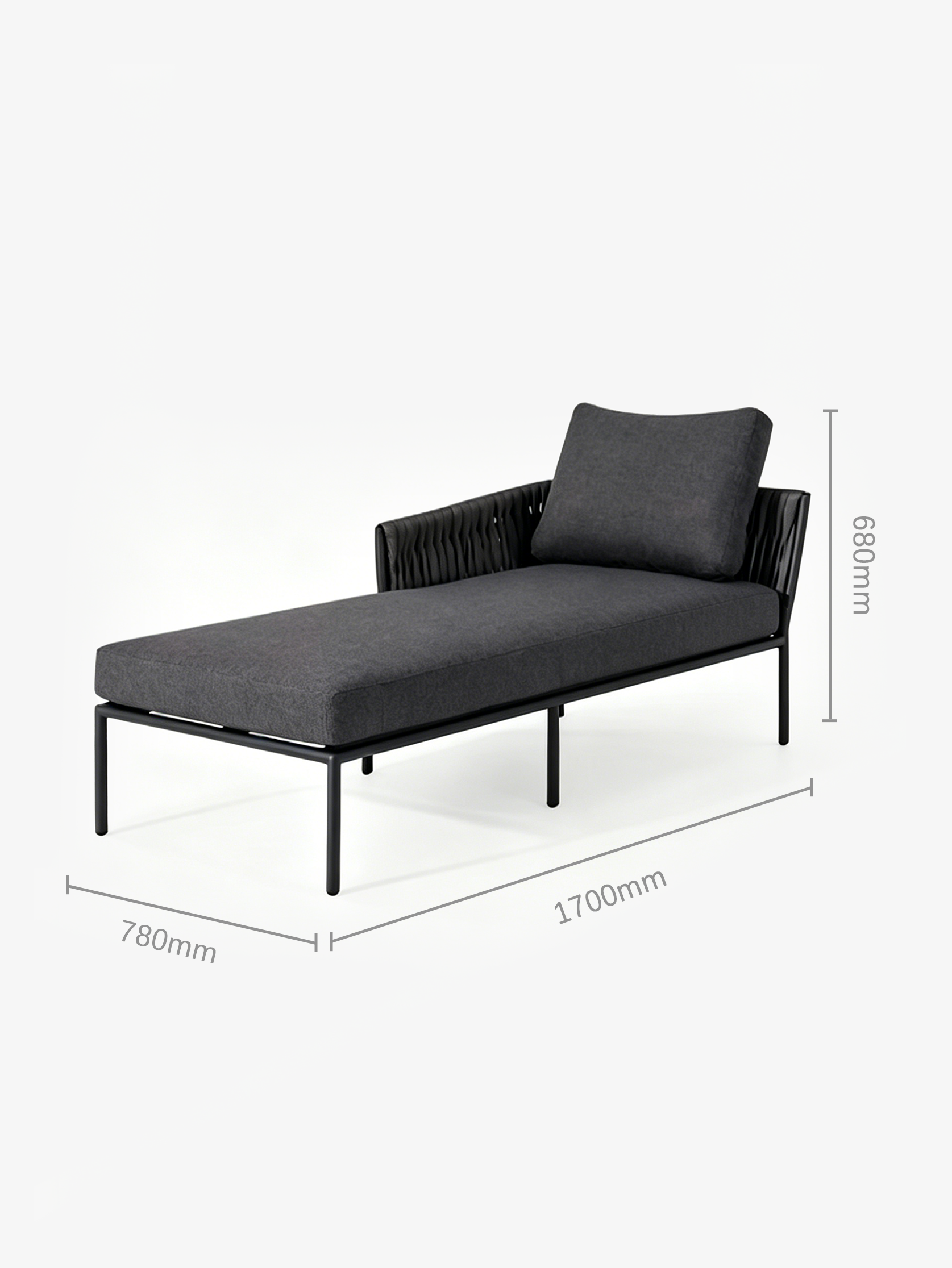 RIVA 3-Piece Modular Outdoor Chaise Lounge Set