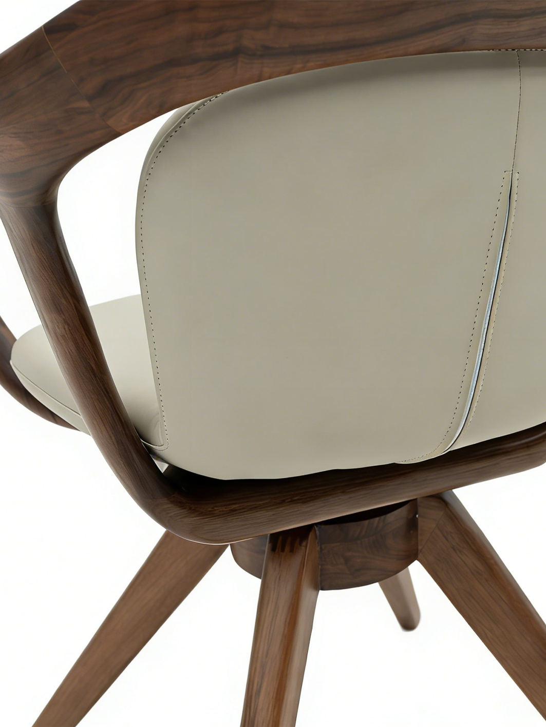 AUREL Black Walnut Vegan Leather Swivel Office Chair